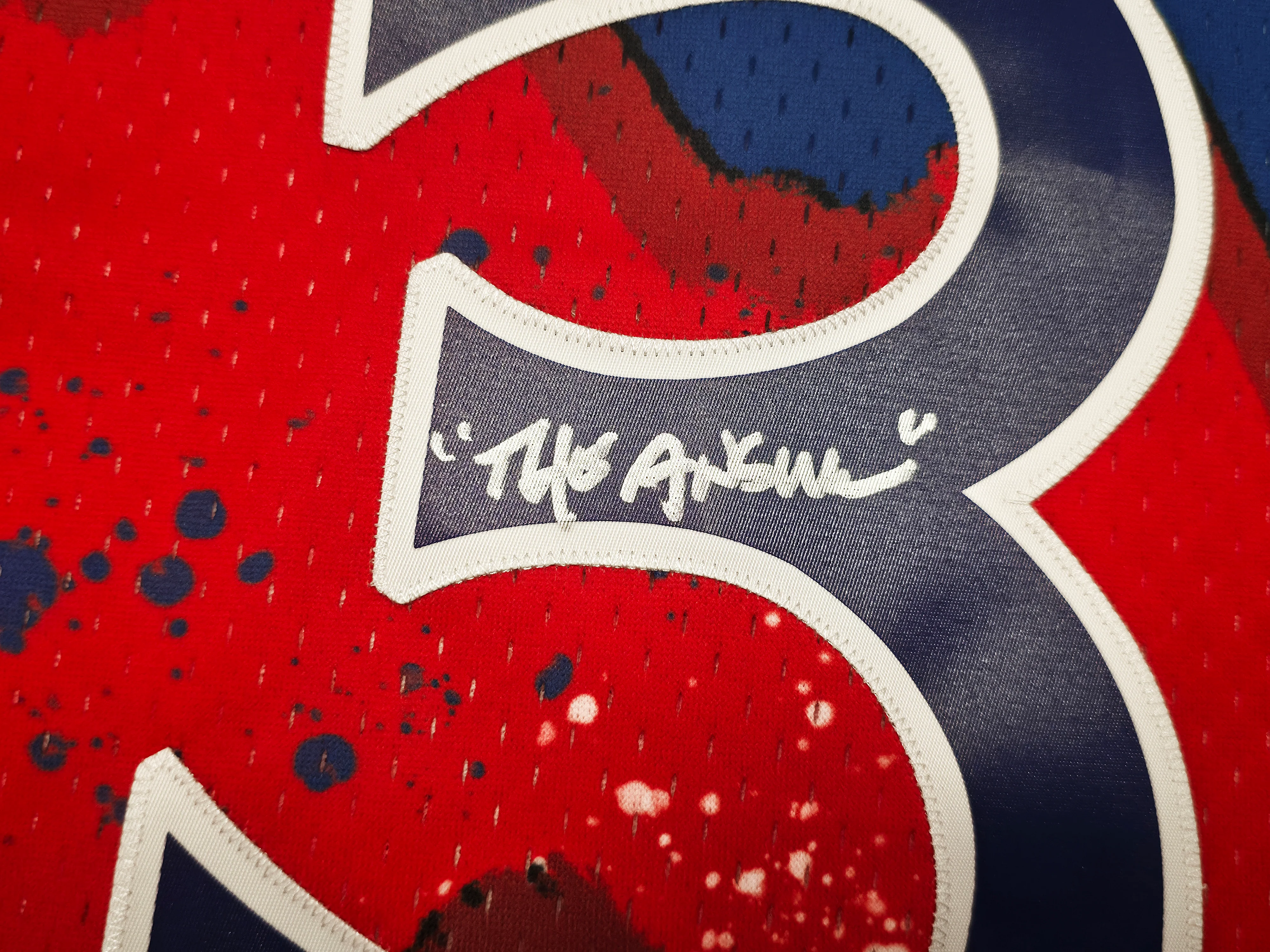 Philadelphia 76ers Allen Iverson Autographed Red & Blue Authentic Mitchell & Ness 1996-97 HWC Swingman Jersey Size 2XL "The Answer" Beckett BAS QR Stock #253250 - Image 4