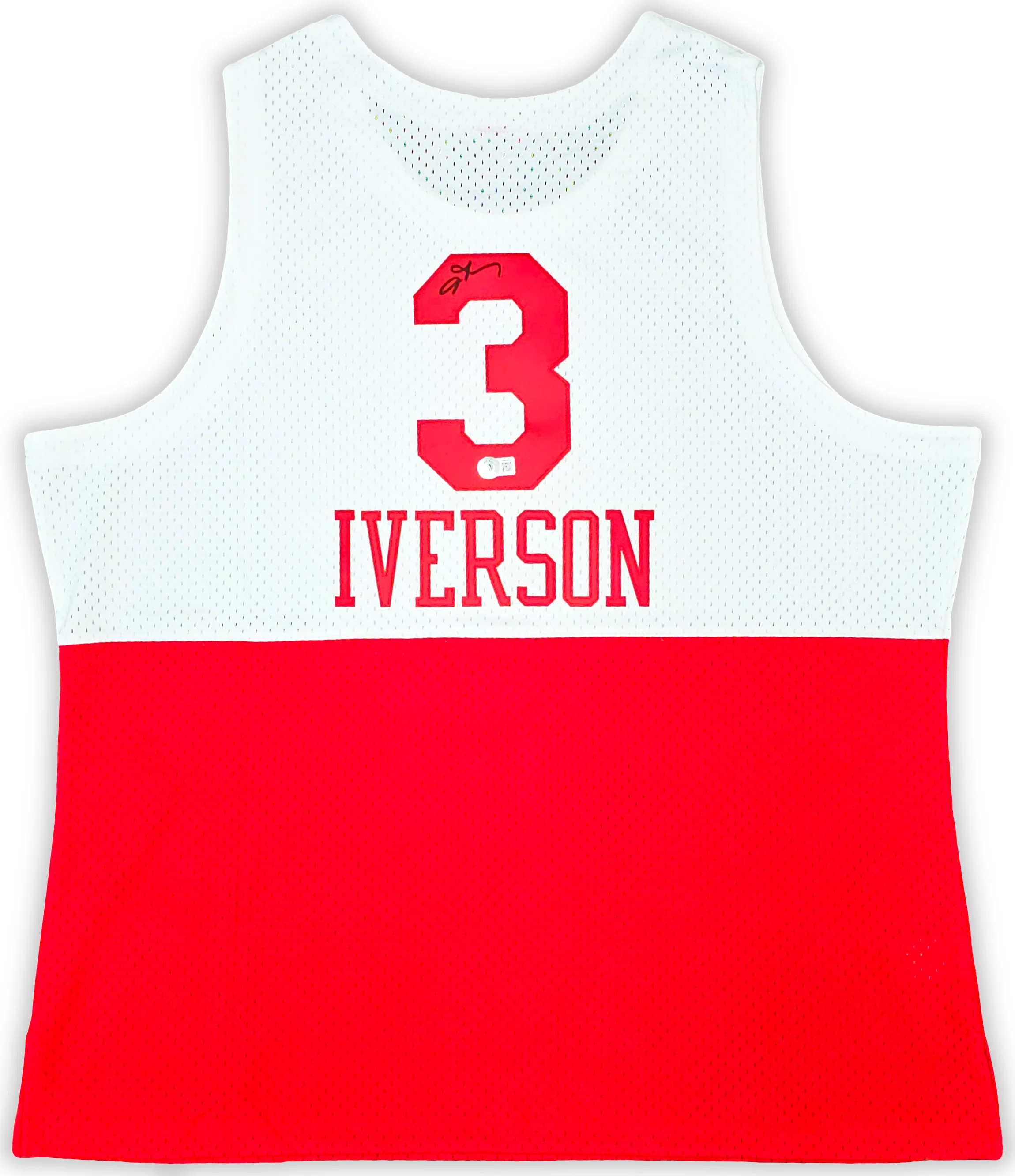 Philadelphia 76ers Allen Iverson Autographed White & Red Authentic Mitchell & Ness 2003-04 HWC Swingman Jersey Size XXL Beckett BAS Witness Stock #220421 - Image 2