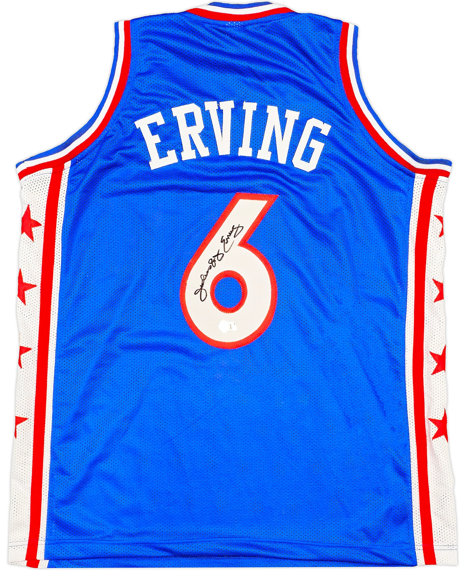 Philadelphia 76ers Julius "Dr. J" Erving Autographed Blue Jersey Beckett BAS Witness Stock #230291 - Image 2