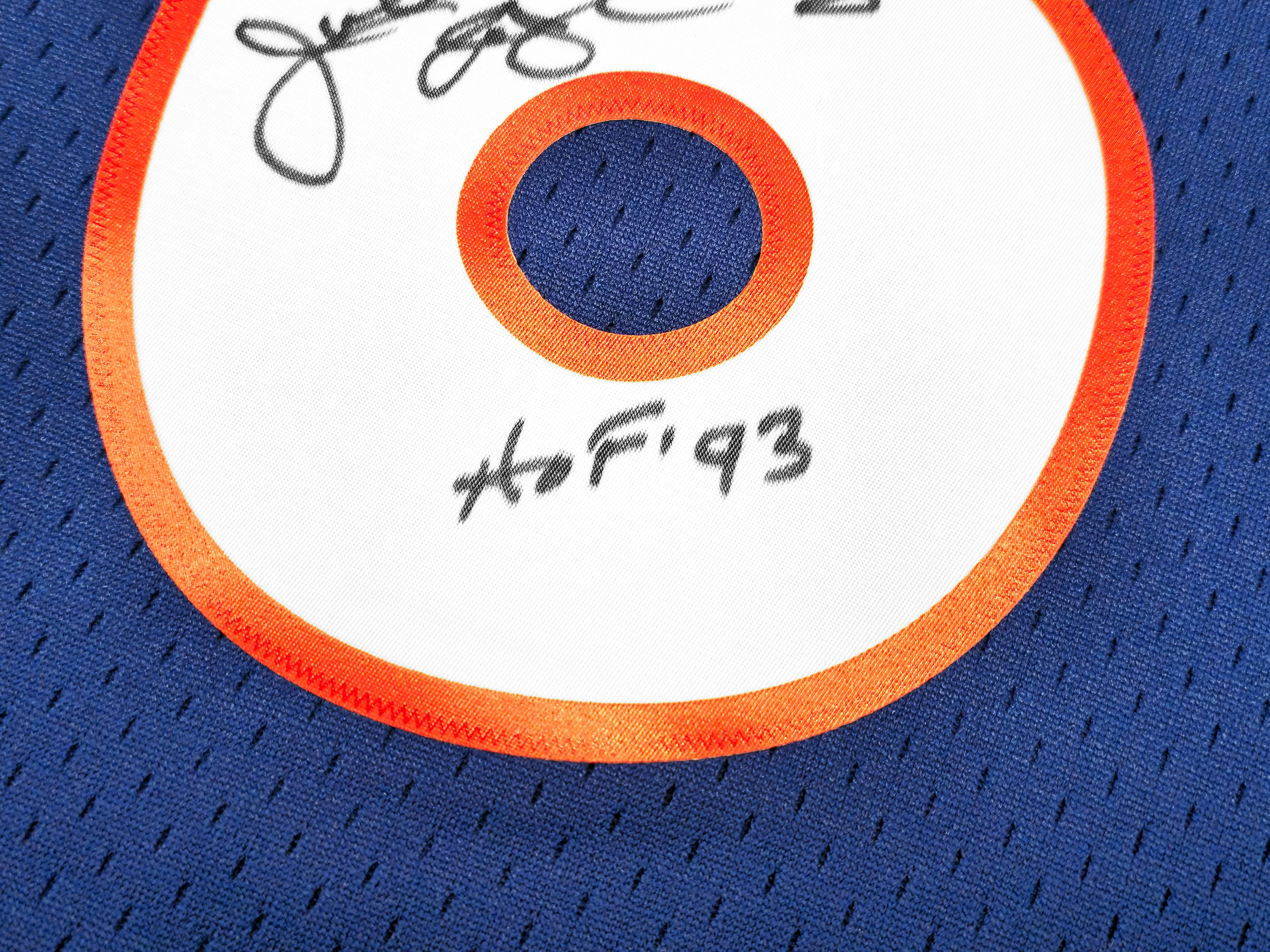 Philadelphia 76ers Julius "Dr. J" Erving Autographed Blue Mitchell & Ness Hardwood Classics HWC Swingman 1976-77 Jersey Size XL "HOF 93" Beckett BAS Witness Stock #230253 - Image 5