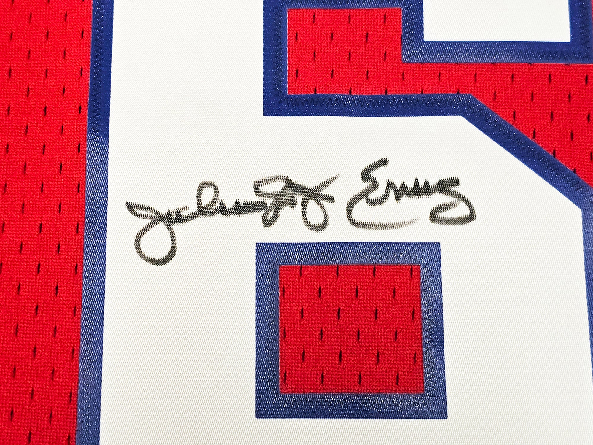 Philadelphia 76ers Julius "Dr. J" Erving Autographed Red Authentic Mitchell & Ness 1982-83 HWC Swingman Jersey Size XXL Beckett BAS Witness Stock #220408 - Image 4