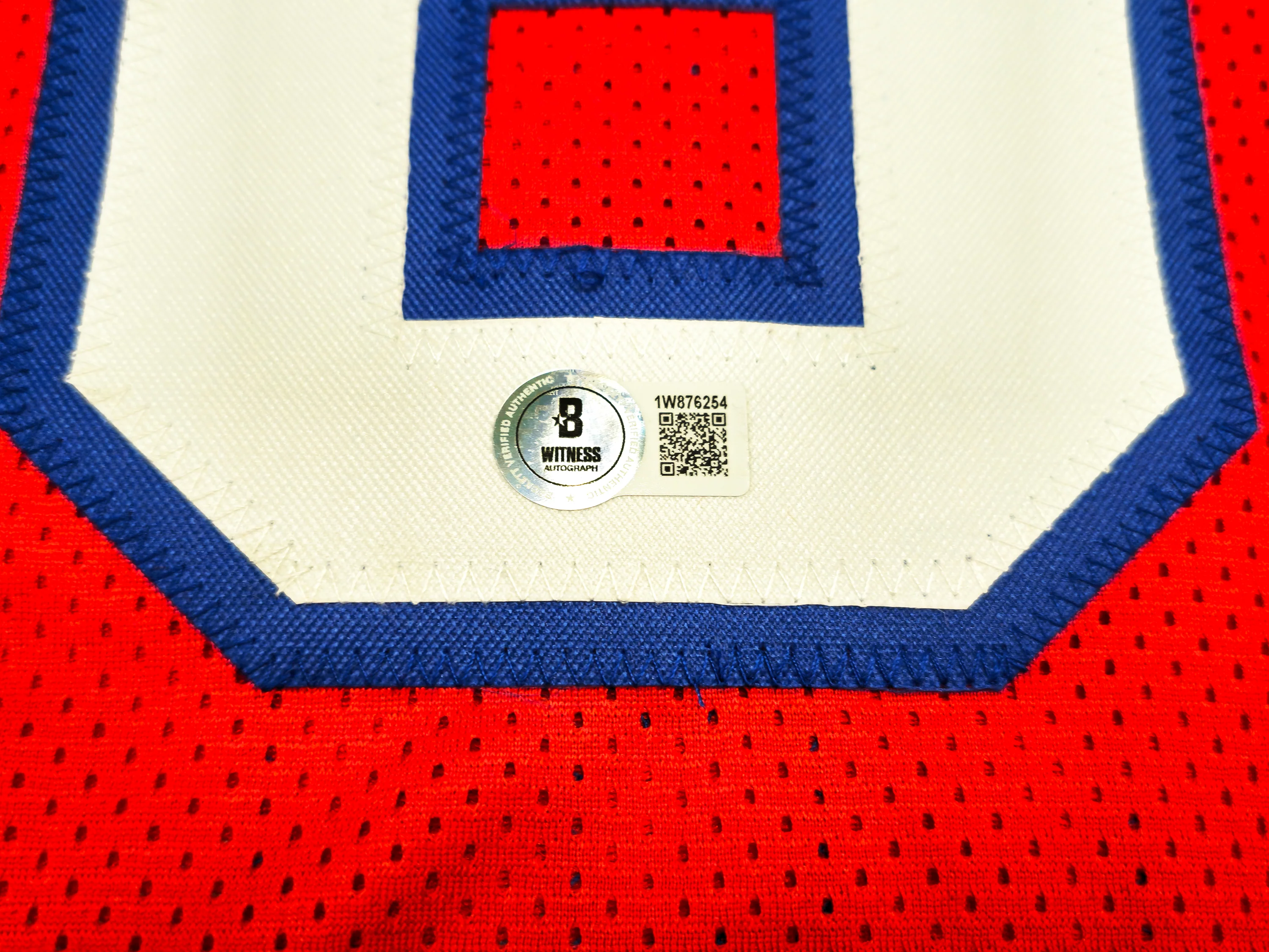 Philadelphia 76ers Julius "Dr. J" Erving Autographed Red Jersey Beckett BAS Witness Stock #230292 - Image 5
