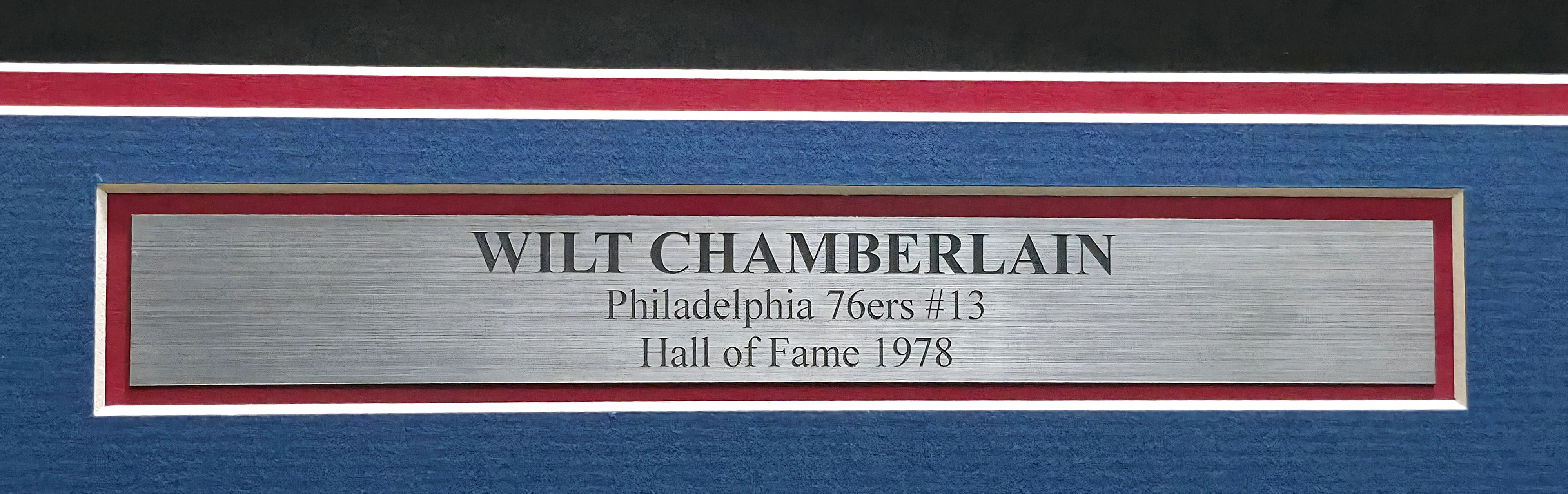 Philadelphia 76ers Wilt Chamberlain Autographed Framed Blue Jersey JSA #ZZ13989 - Image 5