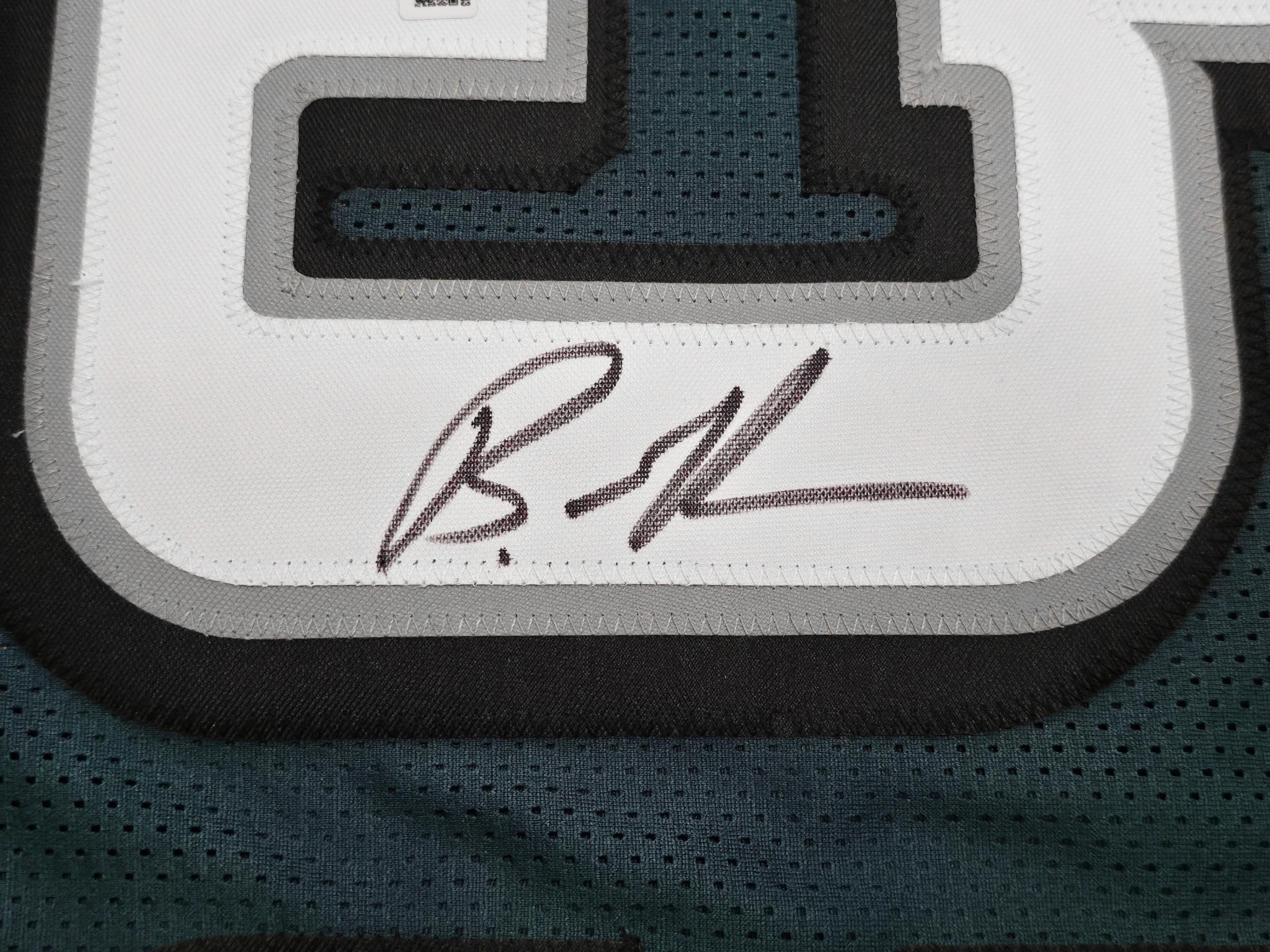 Philadelphia Eagles Brandon Graham Autographed Green Stat Jersey Beckett BAS Witness Stock #241648 - Image 4