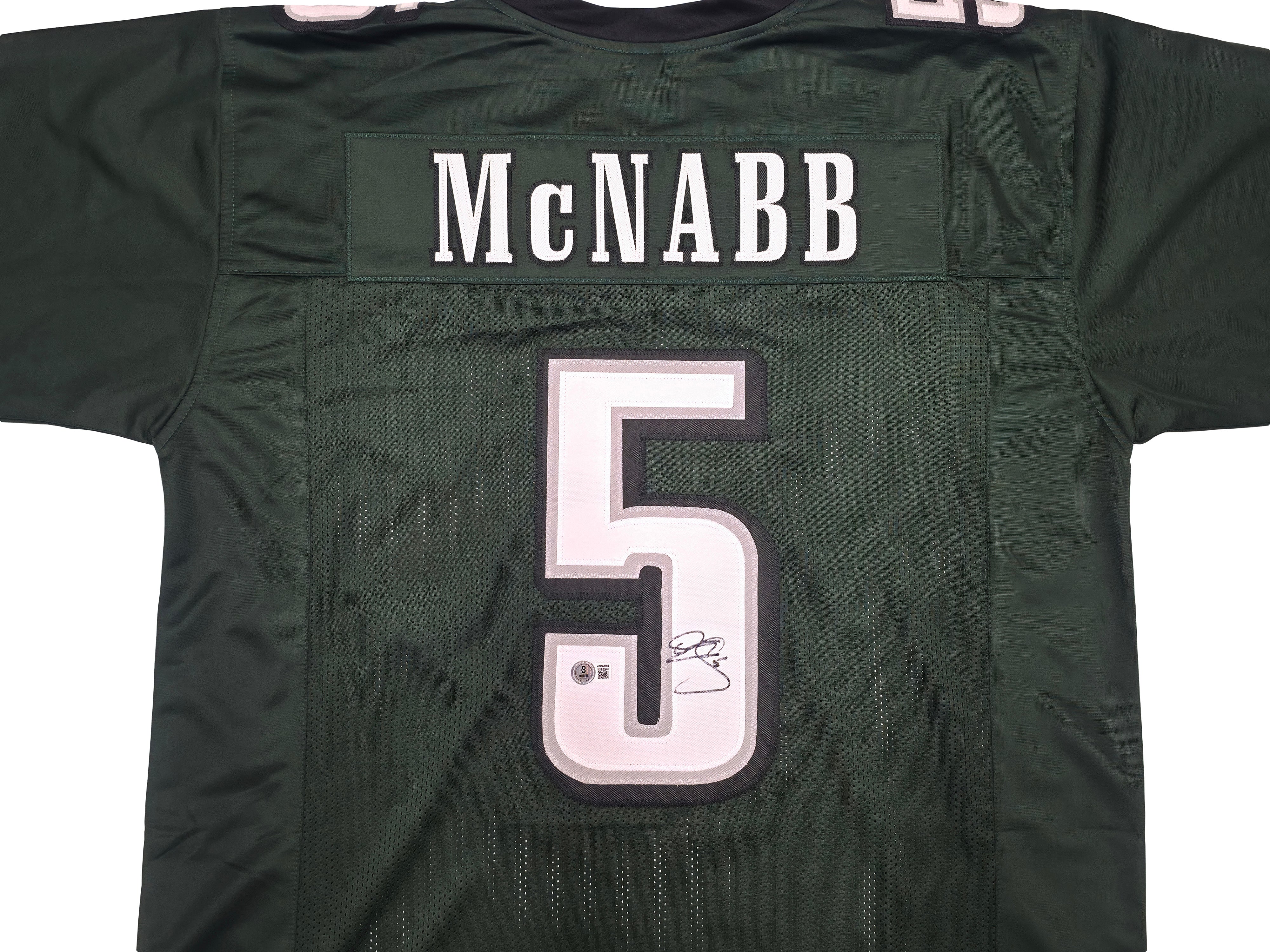 Philadelphia Eagles Donovan McNabb Autographed Green Jersey IS Holo & Beckett BAS Witness Stock #256859 - Image 3