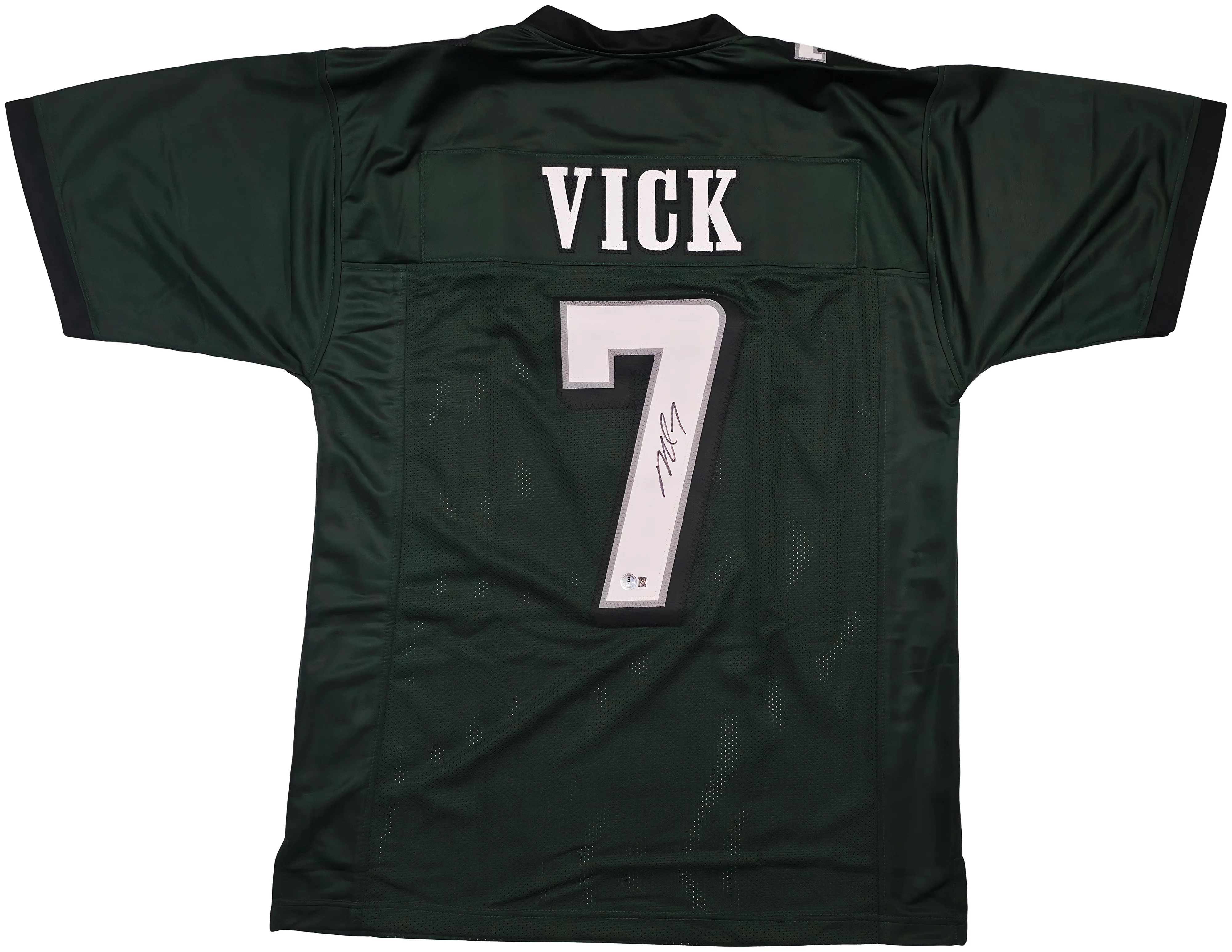 Philadelphia Eagles Michael Vick Autographed Green Jersey Beckett BAS Witness Stock #253384 - Image 2