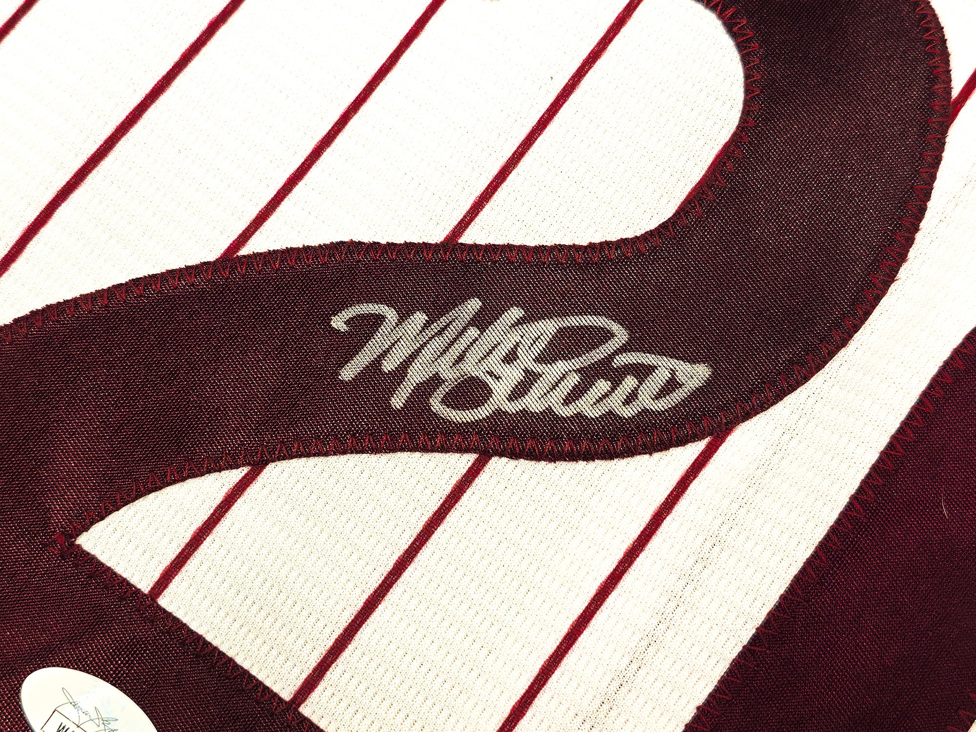 Philadelphia Phillies Mike Schmidt Autographed White Pinstripes Nike Cooperstown Collection Jersey Size XXL JSA Stock #224684 - Image 4