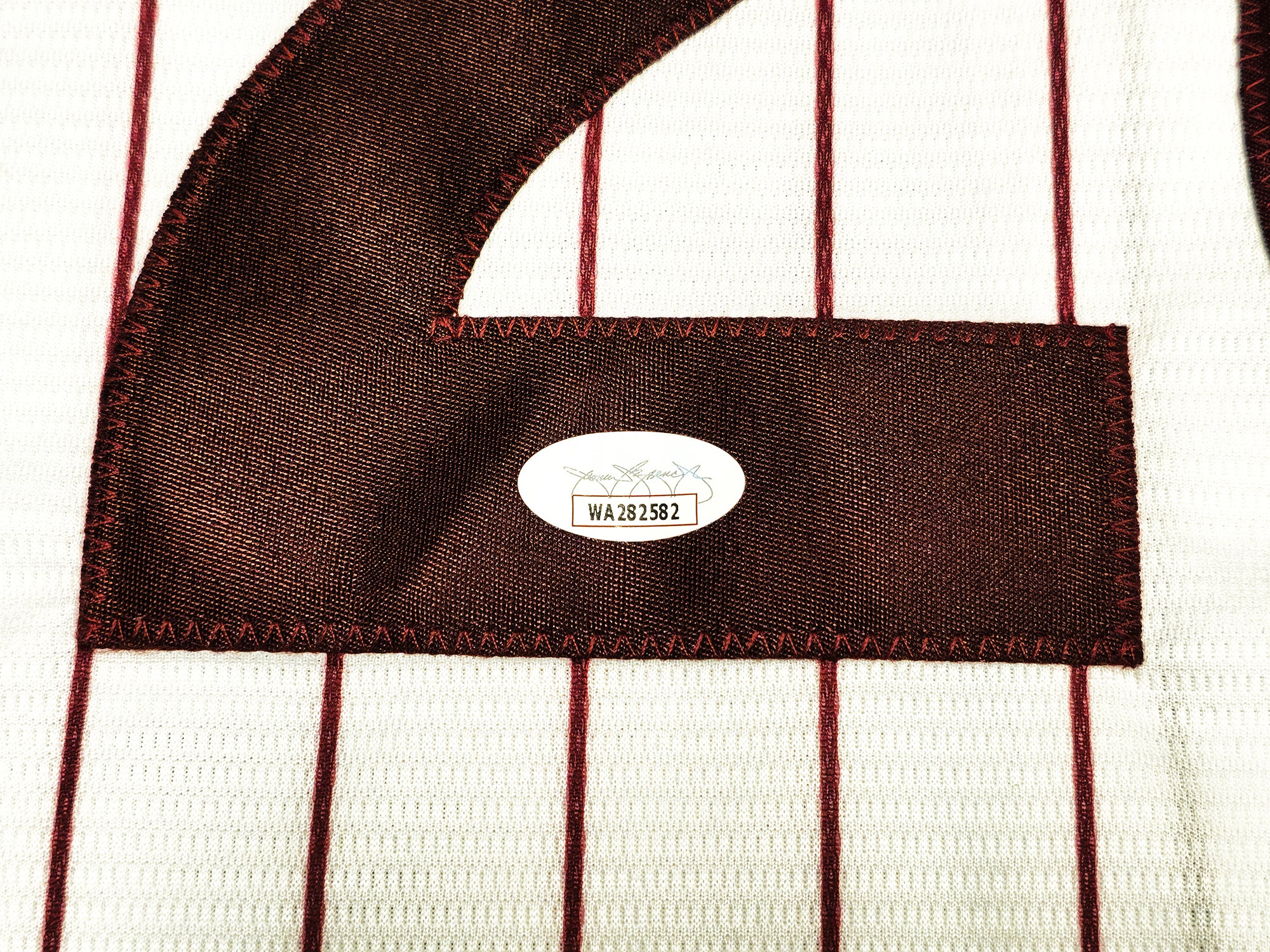 Philadelphia Phillies Mike Schmidt Autographed White Pinstripes Nike Cooperstown Collection Jersey Size XXL JSA Stock #224684 - Image 5