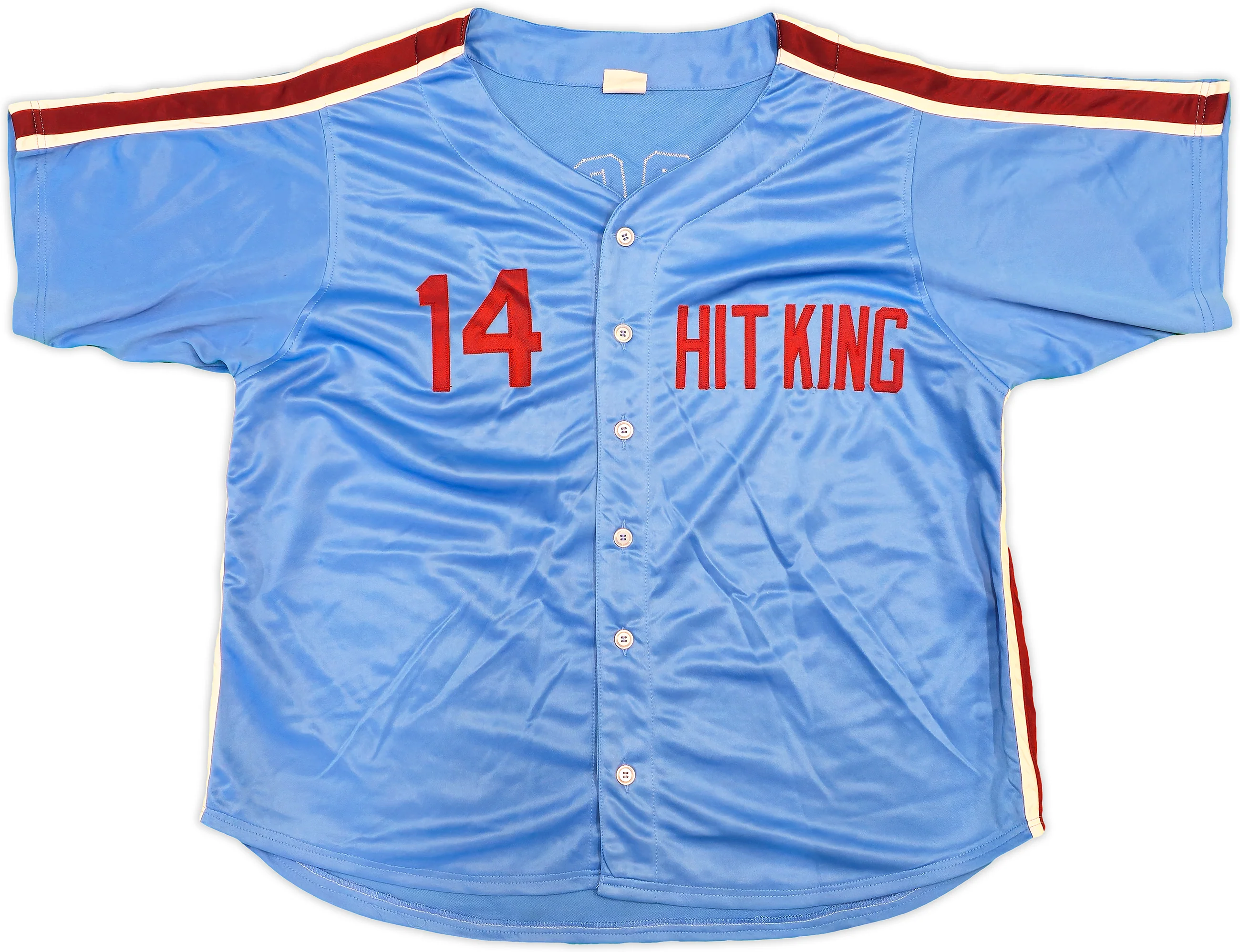 Philadelphia Phillies Pete Rose Autographed Blue & Red Baseball Jersey PR Holo Stock #228779 - Image 5