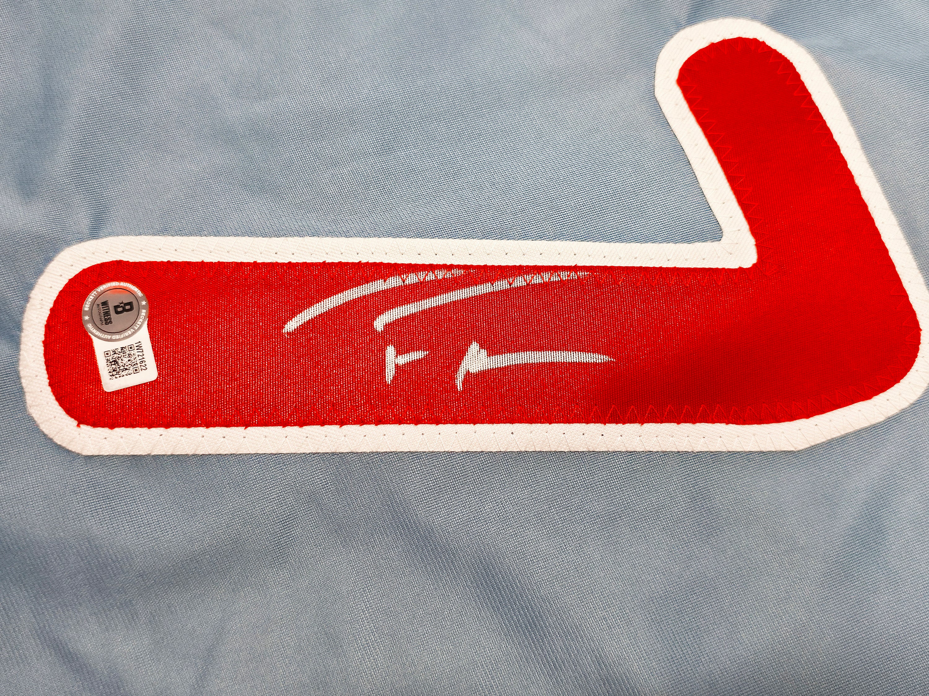 Philadelphia Phillies Trea Turner Autographed Blue Jersey Beckett BAS Witness Stock #253901 - Image 4
