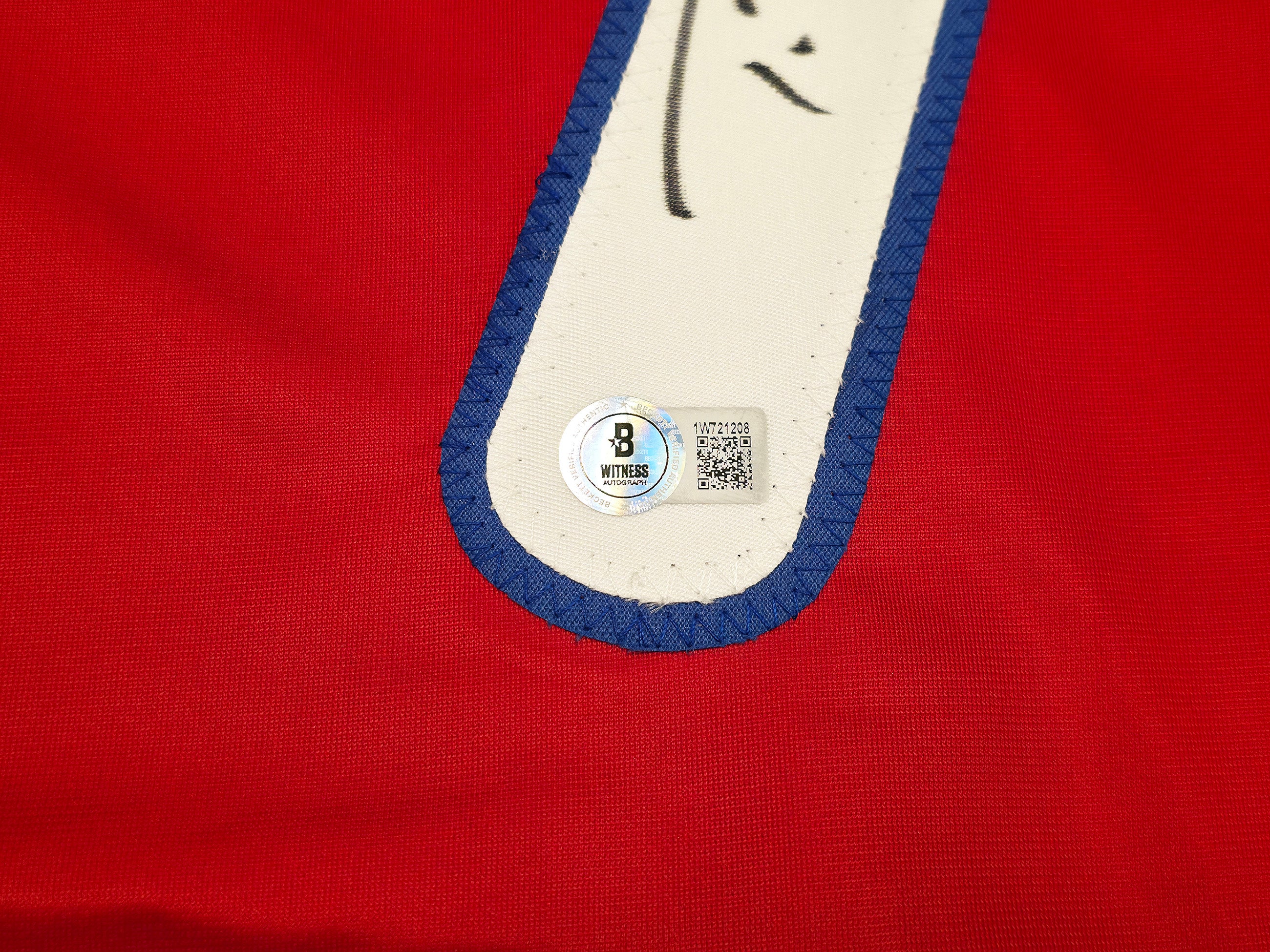 Philadelphia Phillies Trea Turner Autographed Red Jersey Beckett BAS Witness Stock #253488 - Image 5