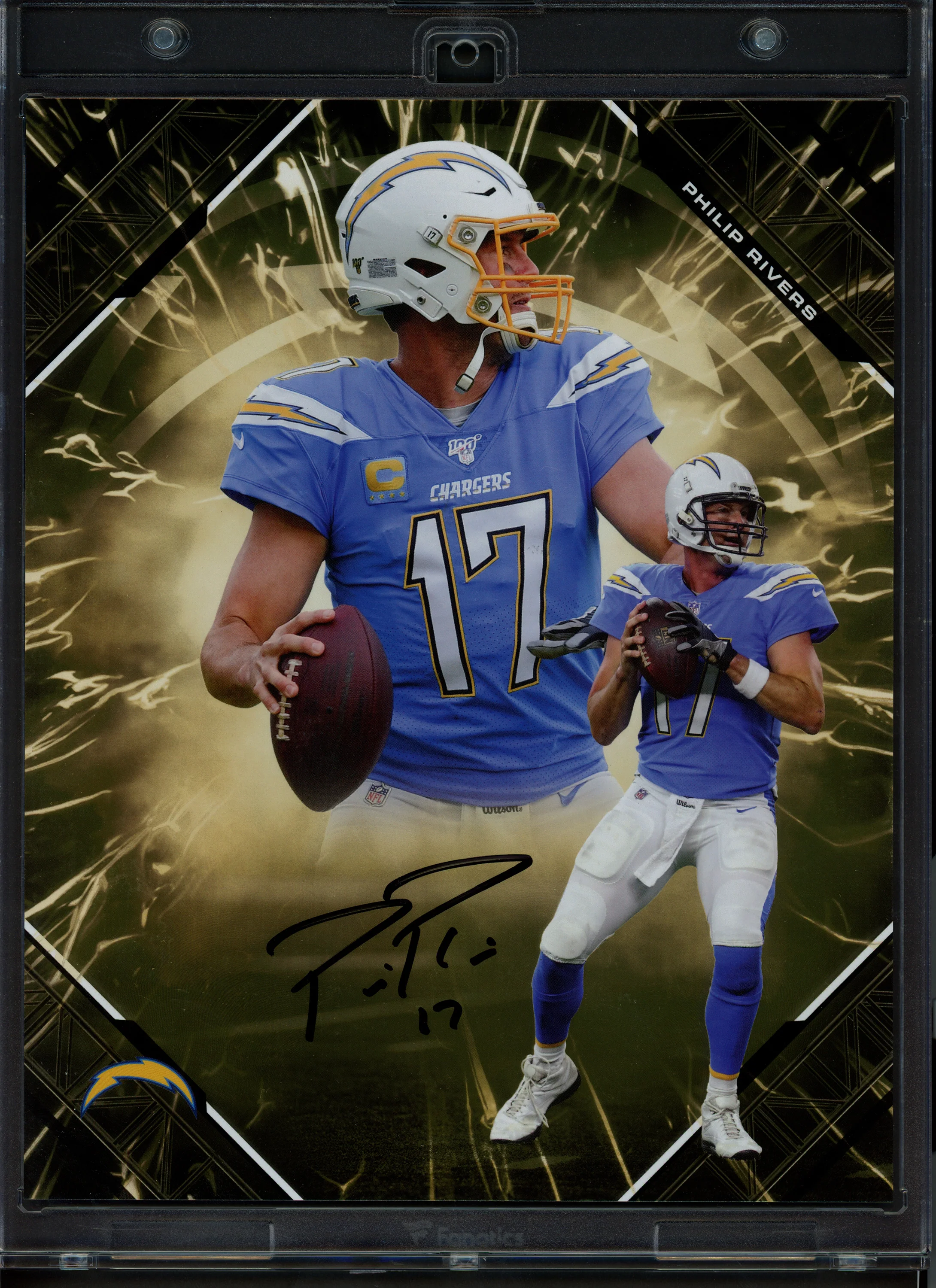 Philip Rivers Autographed 2025 Under Wraps NFL Emanate Gold Card Los Angeles Chargers #29/50 Fanatics Holo #BB14364970