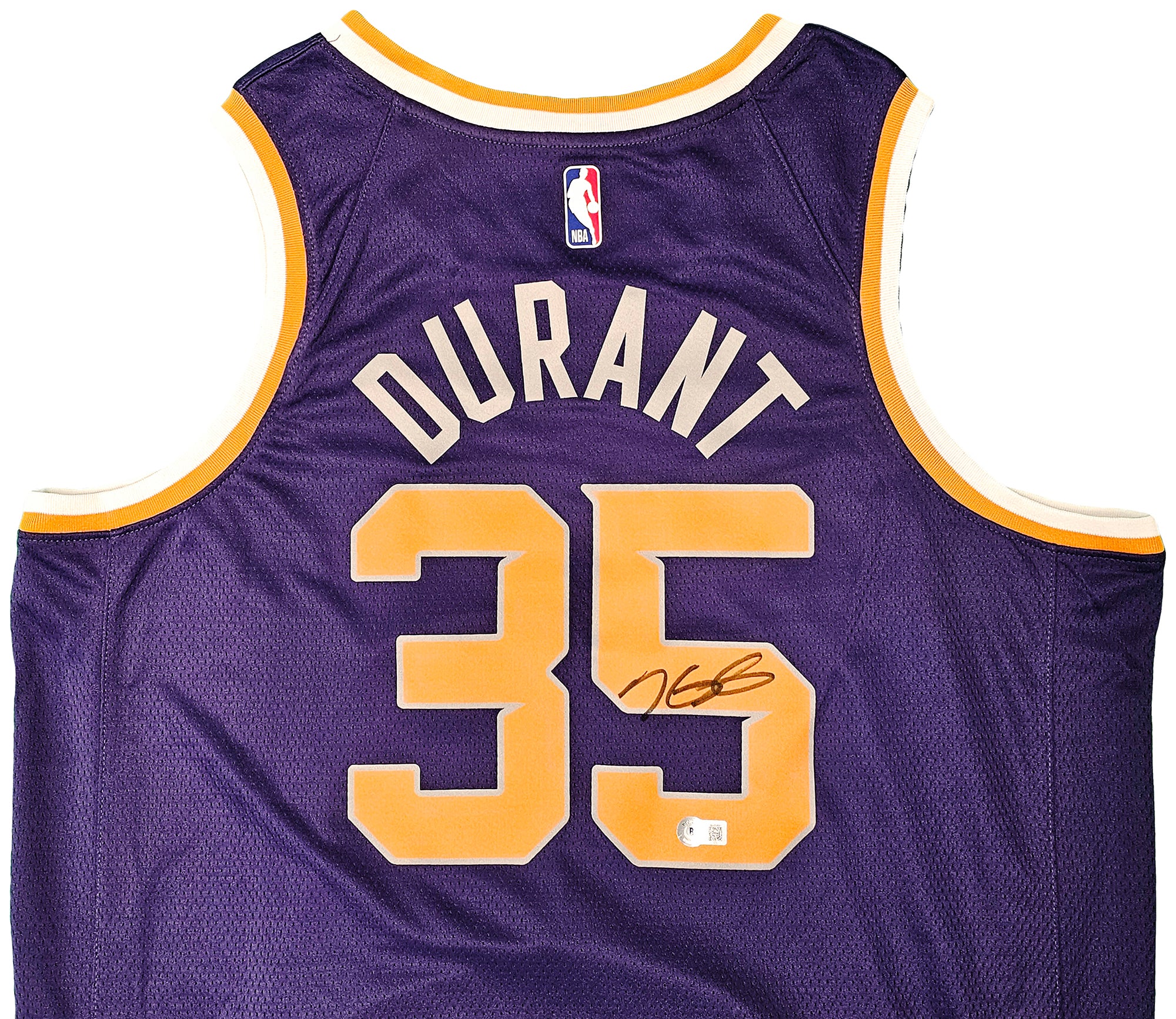 Phoenix Suns Kevin Durant Autographed Purple Nike Icon Edition Jersey Size 52 Beckett BAS QR Stock #215770 - Image 3