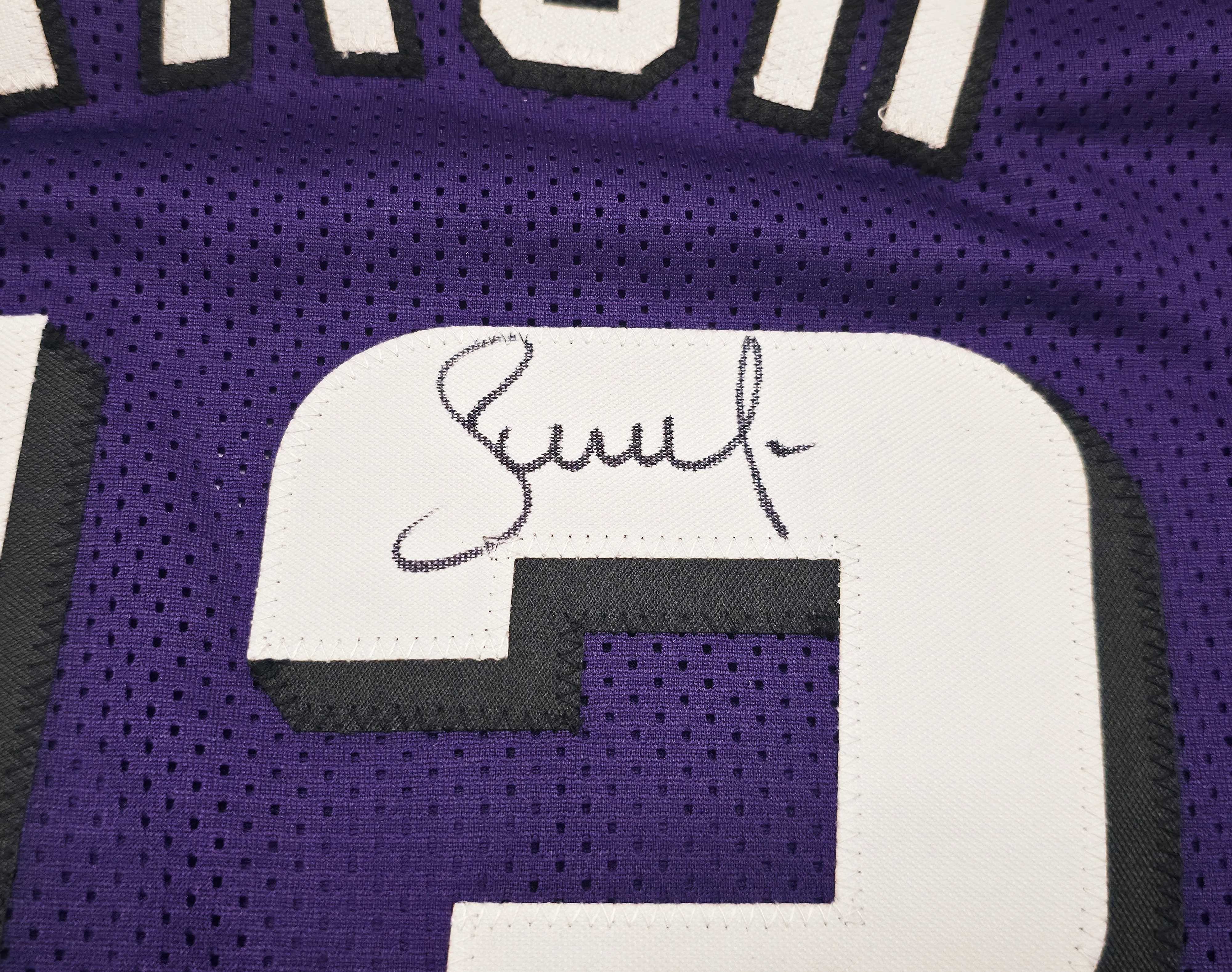 Phoenix Suns Steve Nash Autographed Purple Stat Jersey Beckett BAS Witness Stock #252472 - Image 3