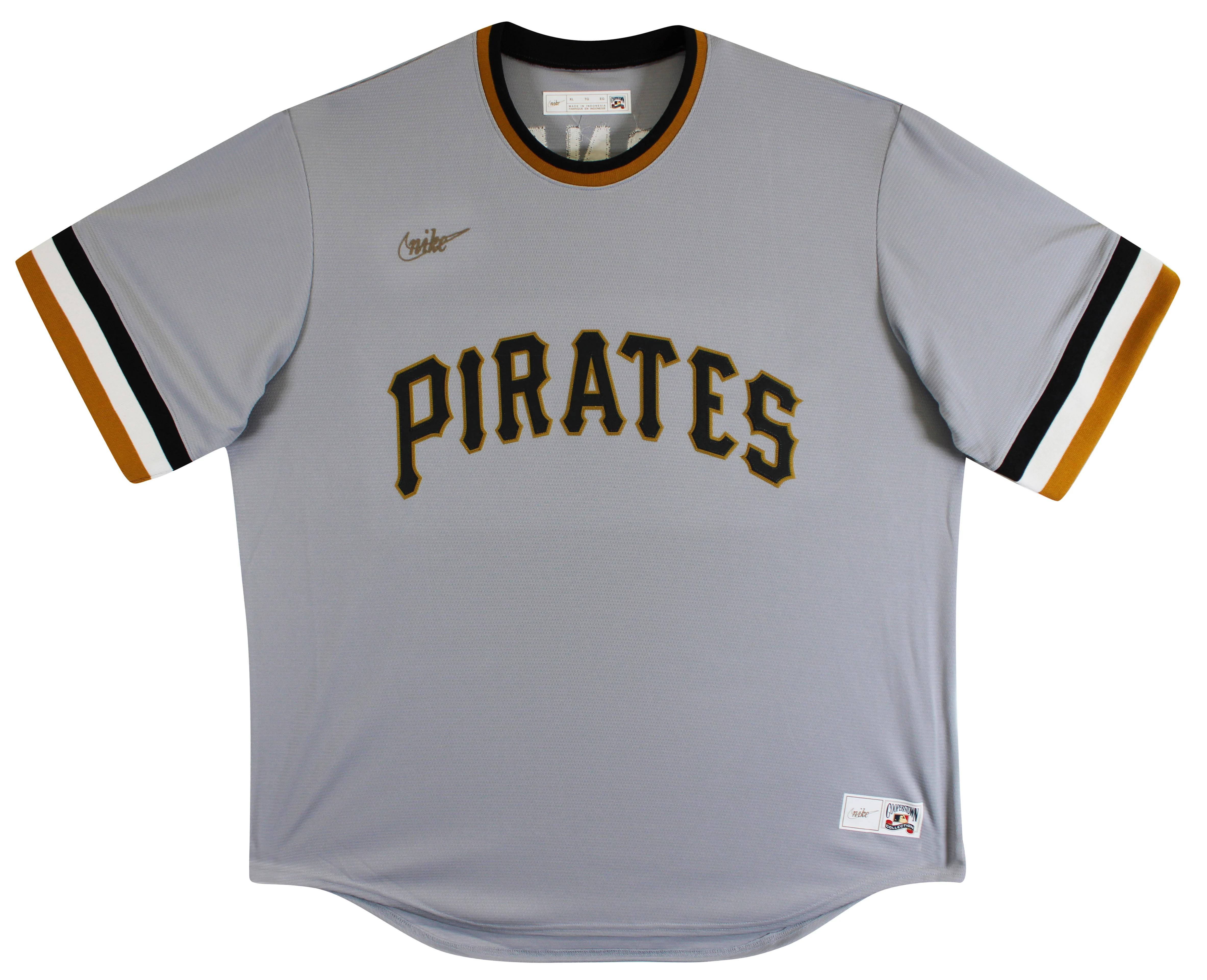 Pirates Barry Bonds Authentic Signed Grey Nike Cooperstown Collection Jersey JSA - Image 5