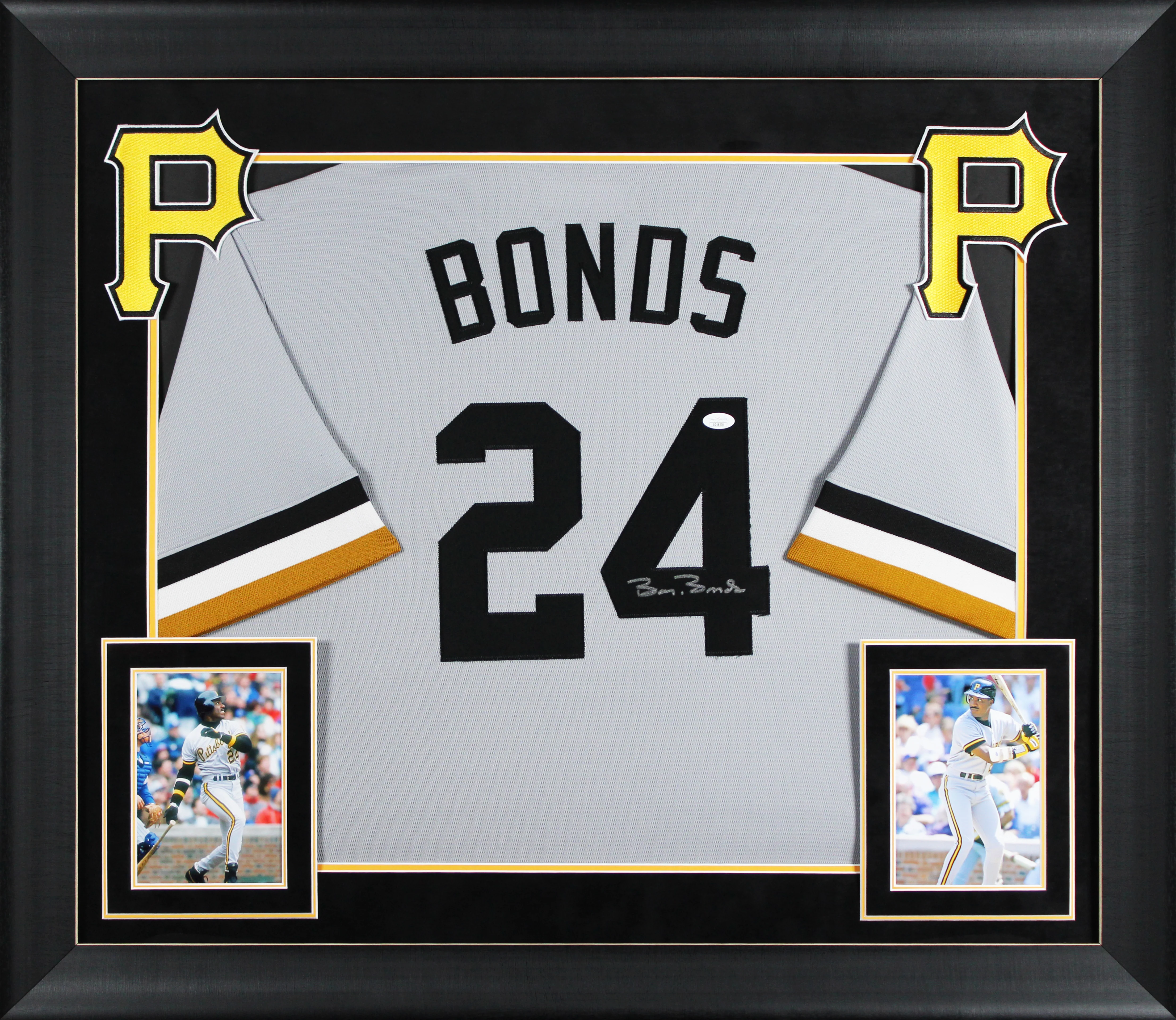 Pirates Barry Bonds Signed Grey Nike Cooperstown Collection Framed Jersey JSA - Image 2