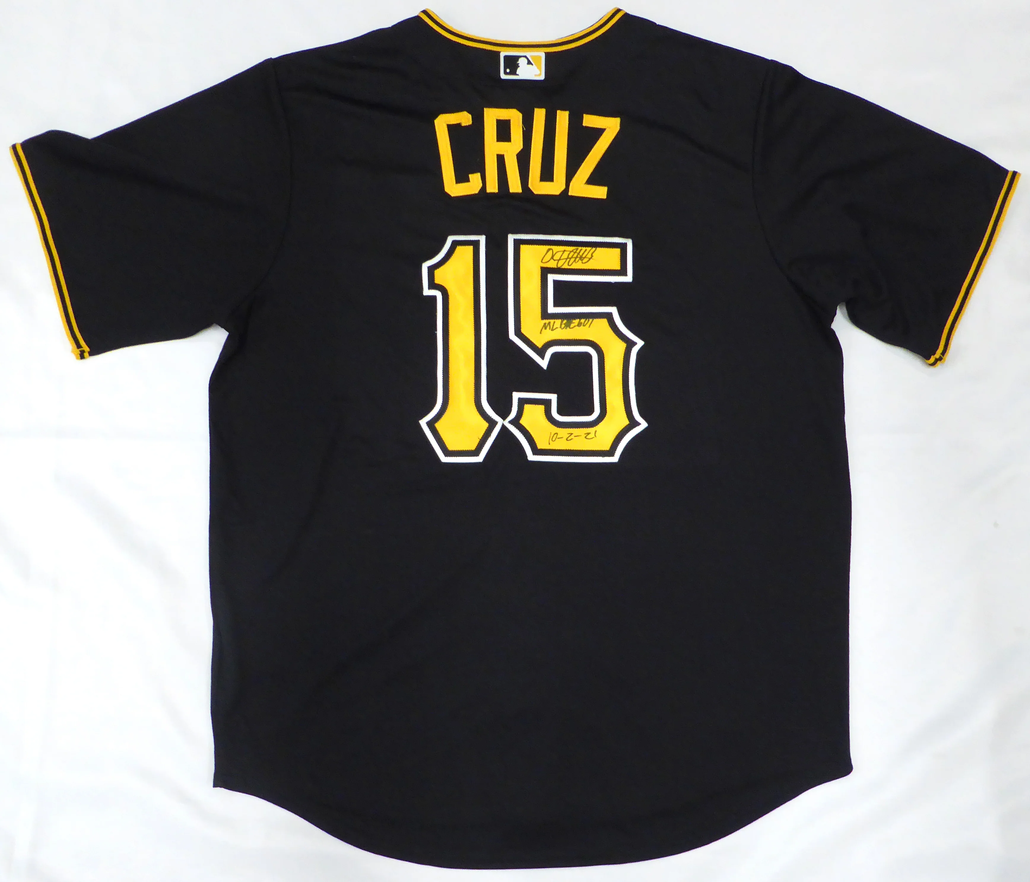 Pittsburgh Pirates Oneil Cruz Autographed Black Nike Jersey Size L "MLB Debut 10-2-21" Beckett BAS QR #BH038513 - Image 2