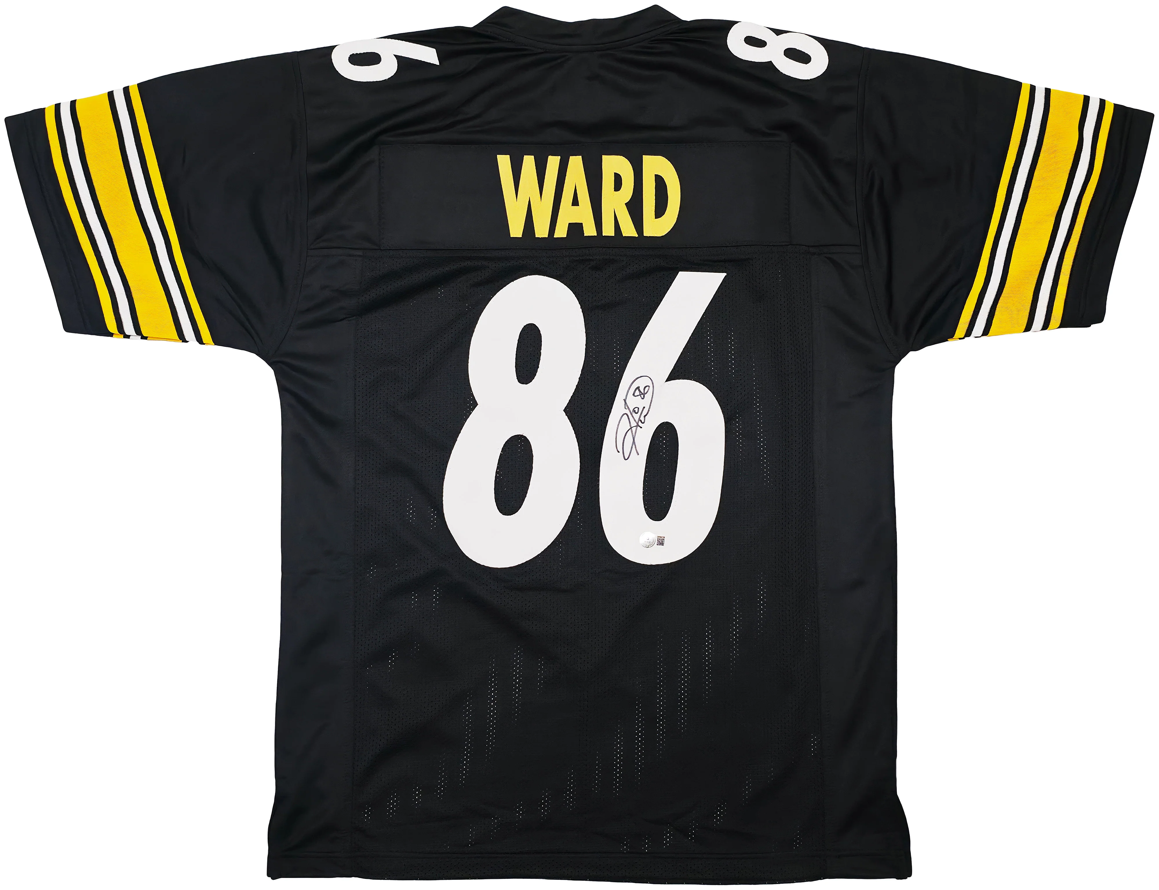 Pittsburgh Steelers Hines Ward Autographed Black Jersey Beckett BAS Witness Stock #253381 - Image 2