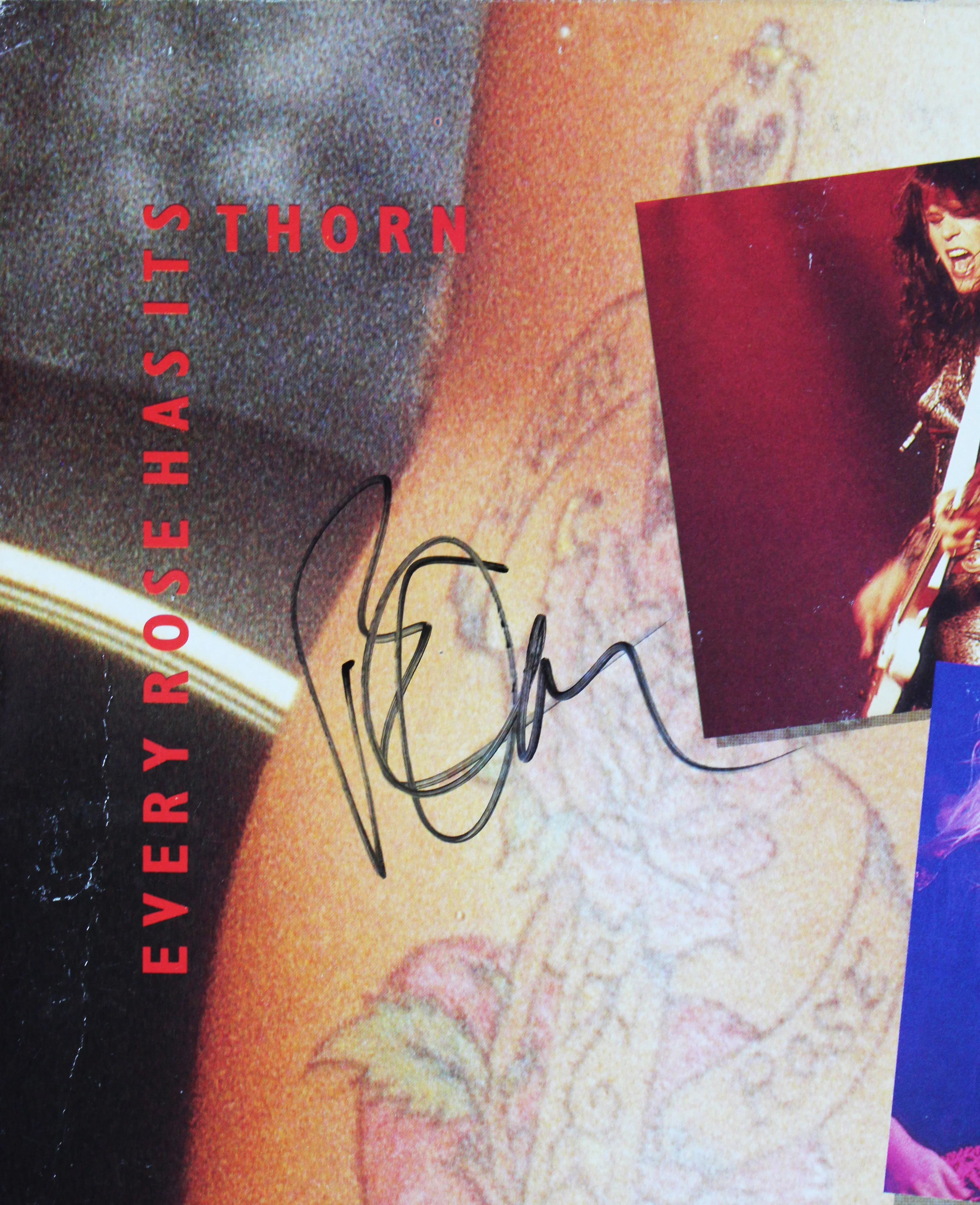 Poison (4) Michaels, DeVille, Dall & Rocket Signed Album w/ Vinyl JSA #CL51539 - Image 6