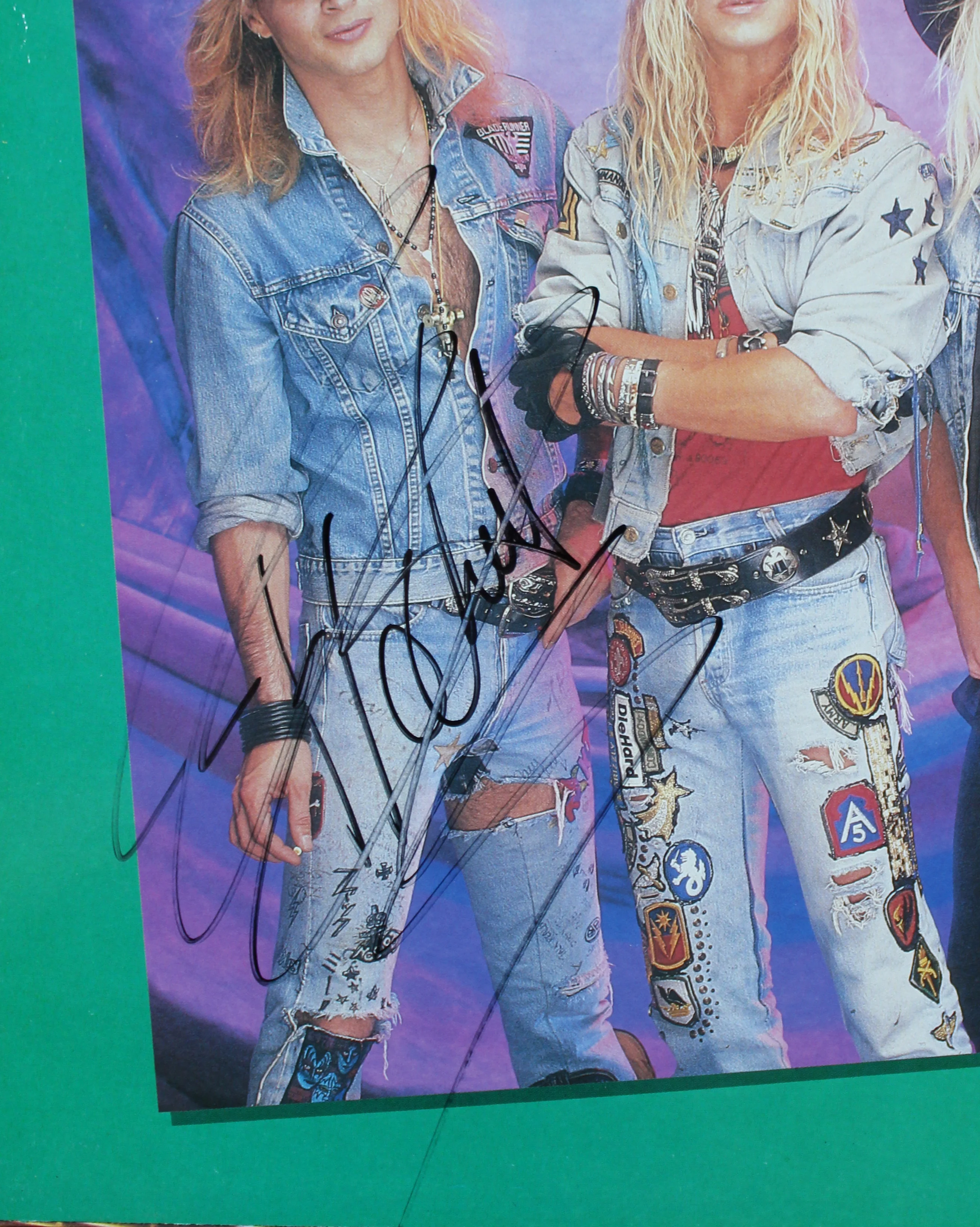 Poison (4) Michaels, DeVille, Dall & Rocket Signed Album w/ Vinyl JSA #CL51539 - Image 7