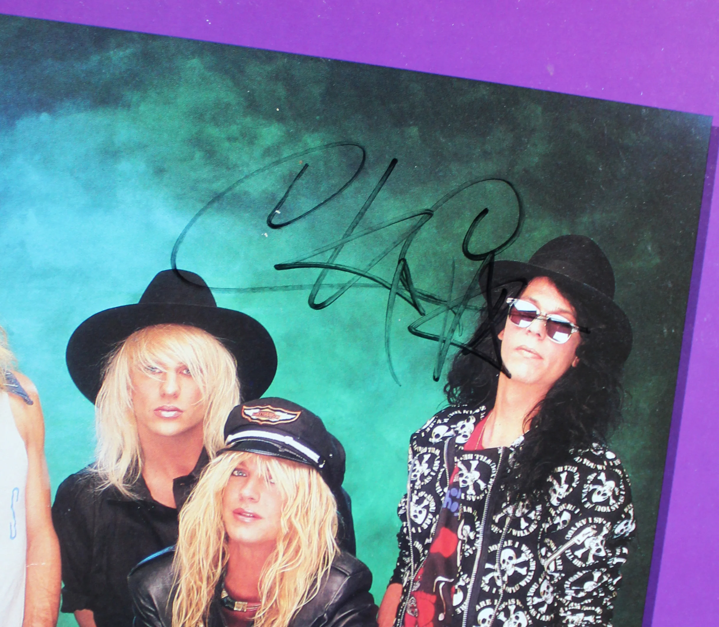 Poison (4) Michaels, DeVille, Dall & Rocket Signed Album w/ Vinyl JSA #CL51539 - Image 8
