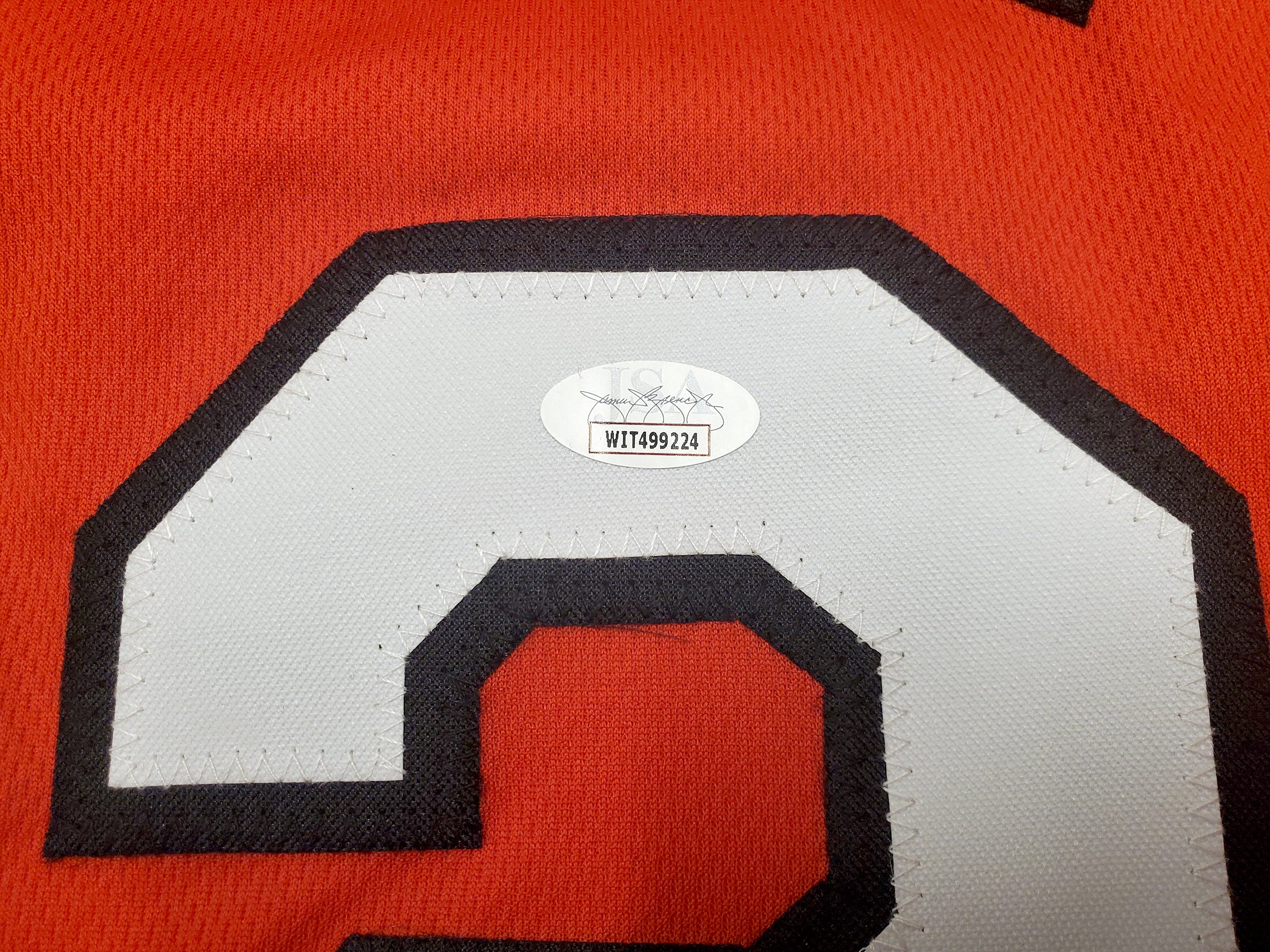 Portland Trail Blazers Clyde Drexler Autographed Red Jersey JSA Stock #197000 - Image 3