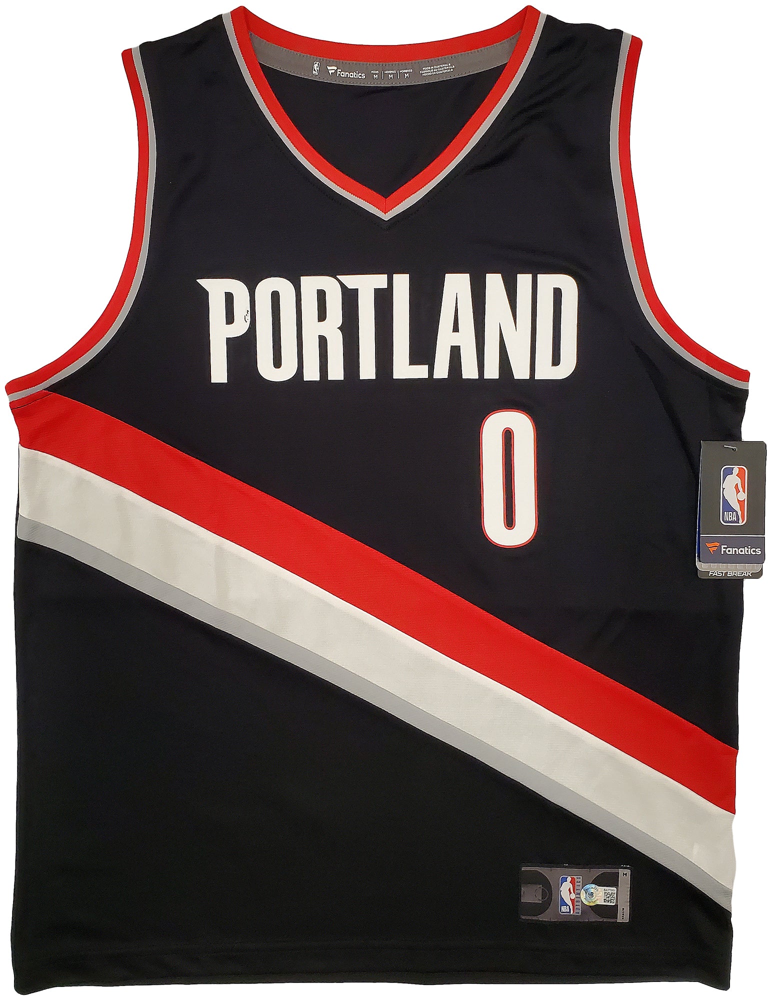 Portland Trail Blazers Damian Lillard Autographed Black Fanatics Jersey Size M Beckett BAS Stock #196412 - Image 3