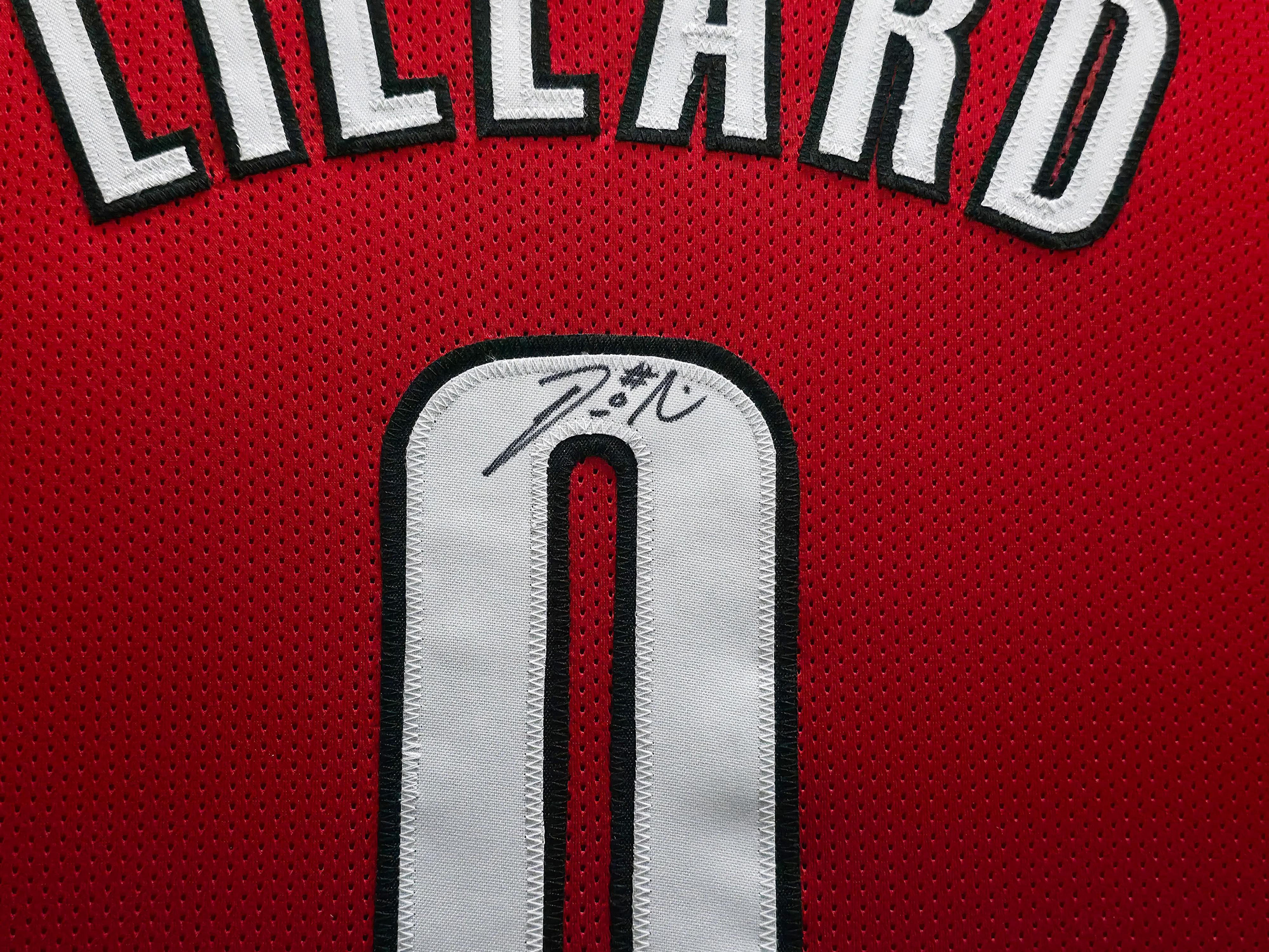 Portland Trail Blazers Damian Lillard Autographed Framed Red Jersey Beckett BAS Stock #253344 - Image 3