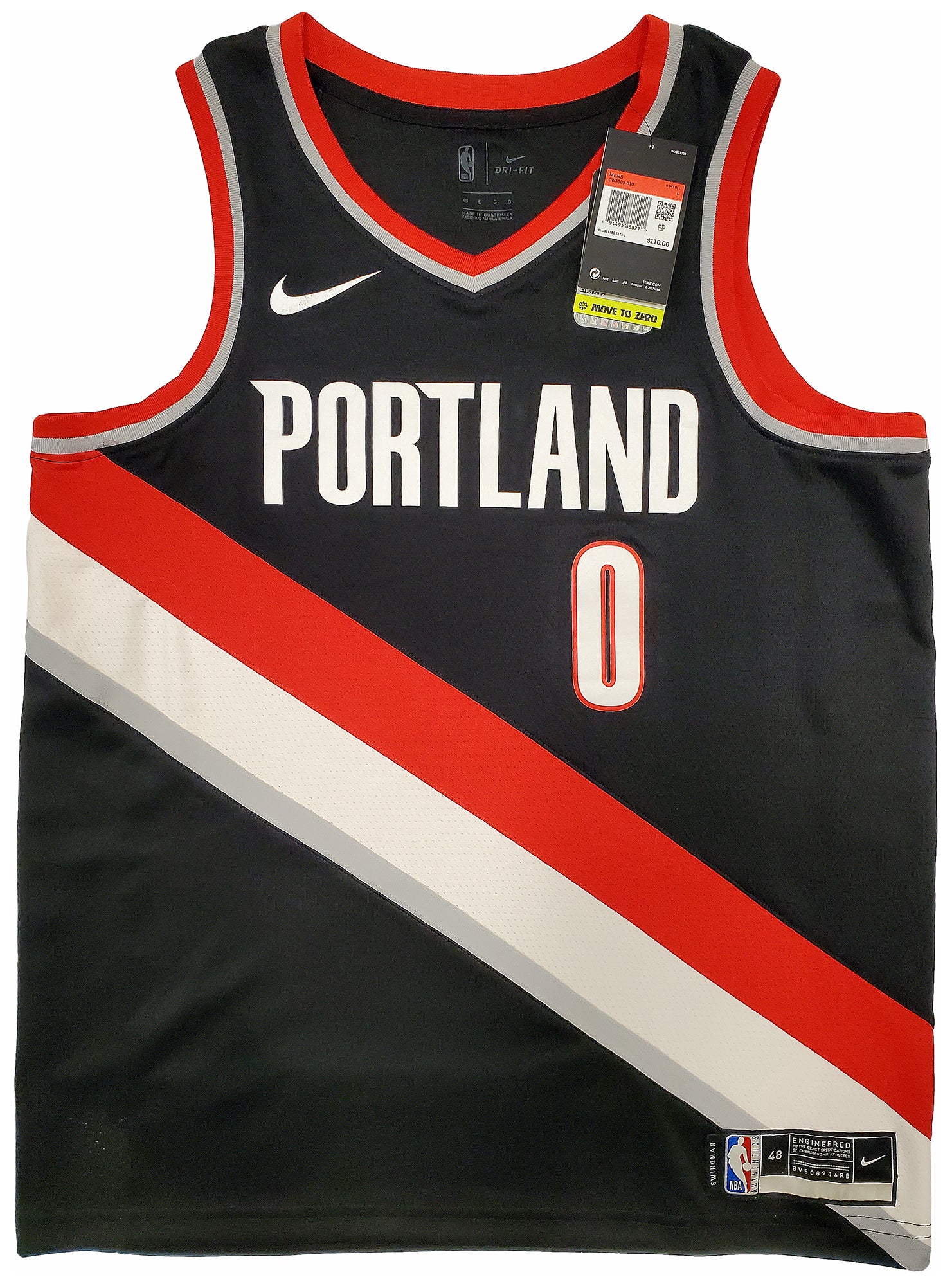 Portland Trail Blazers Damian Lillard Autographed Black Nike Jersey Size L Beckett BAS Stock #195898 - Image 4