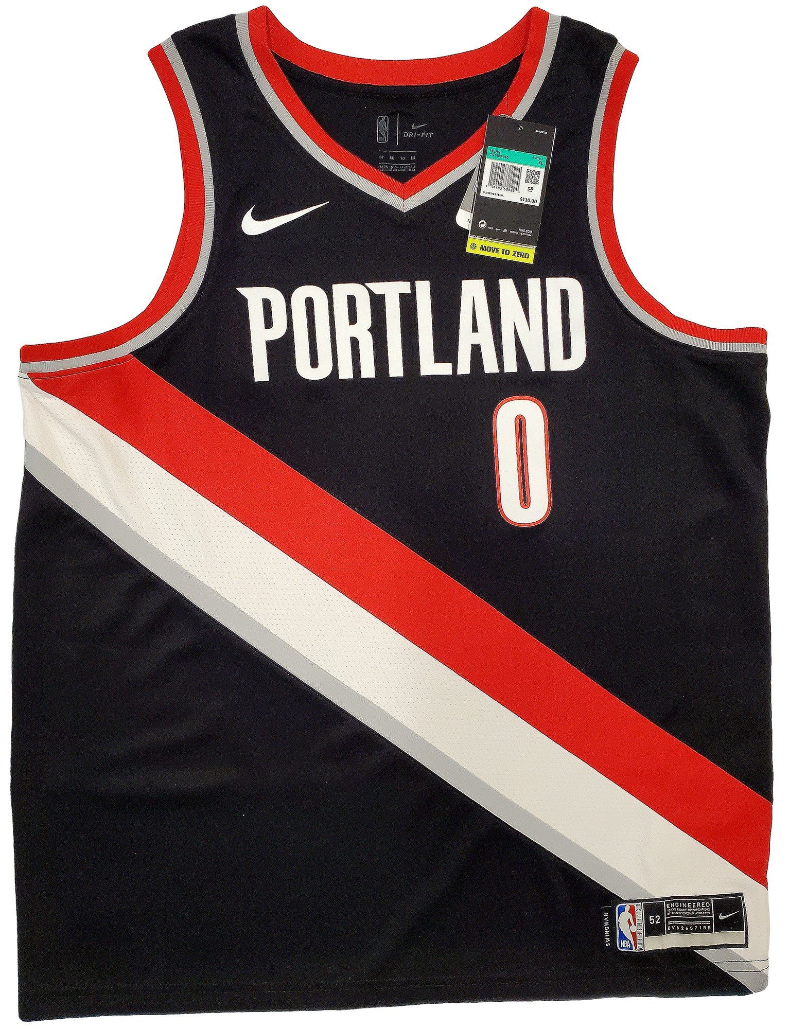Portland Trail Blazers Damian Lillard Autographed Black Nike Jersey Size XL Beckett BAS Stock #195900 - Image 4