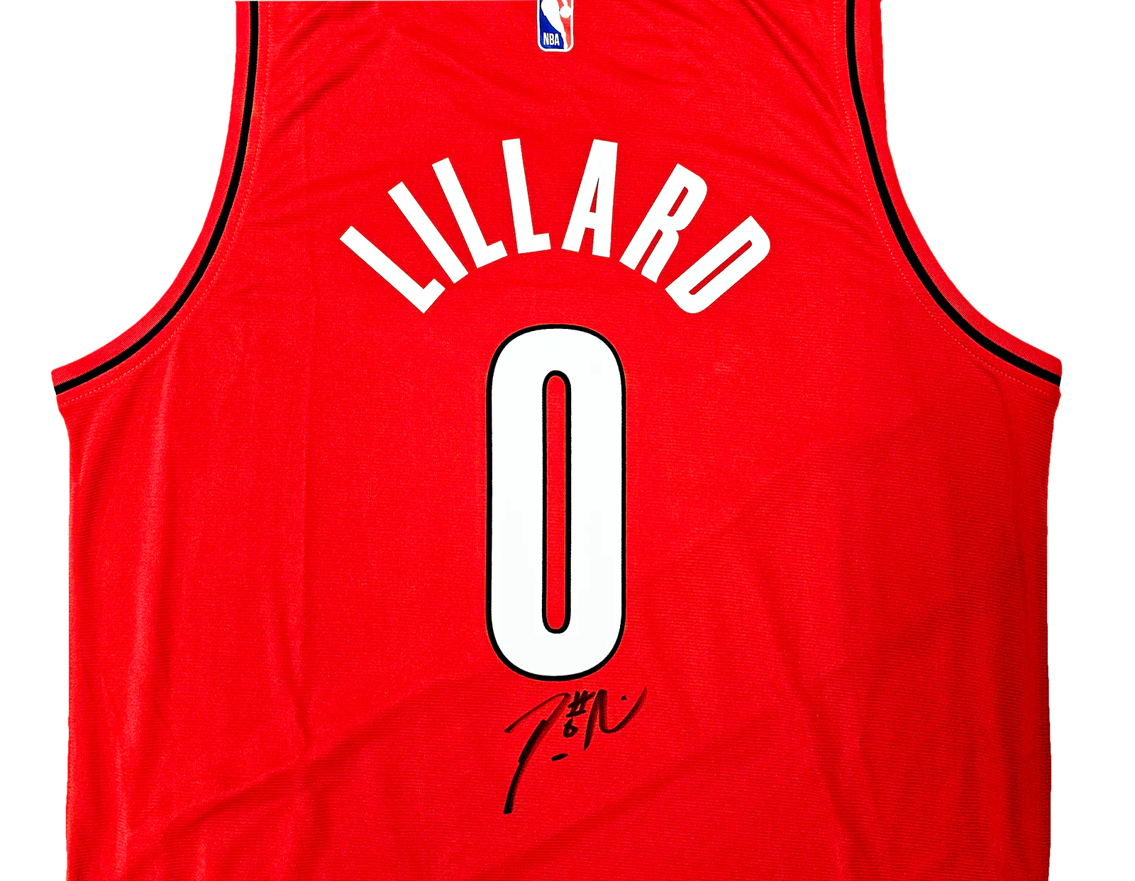Portland Trailblazers Damian Lillard Autographed Red Fanatics Jersey Size L Beckett BAS QR Stock #214824 - Image 3