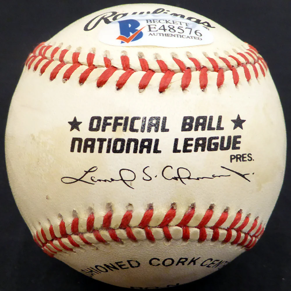 Preston Ward Autographed Official NL Baseball Brooklyn Dodgers Beckett BAS #E48576 - Image 2