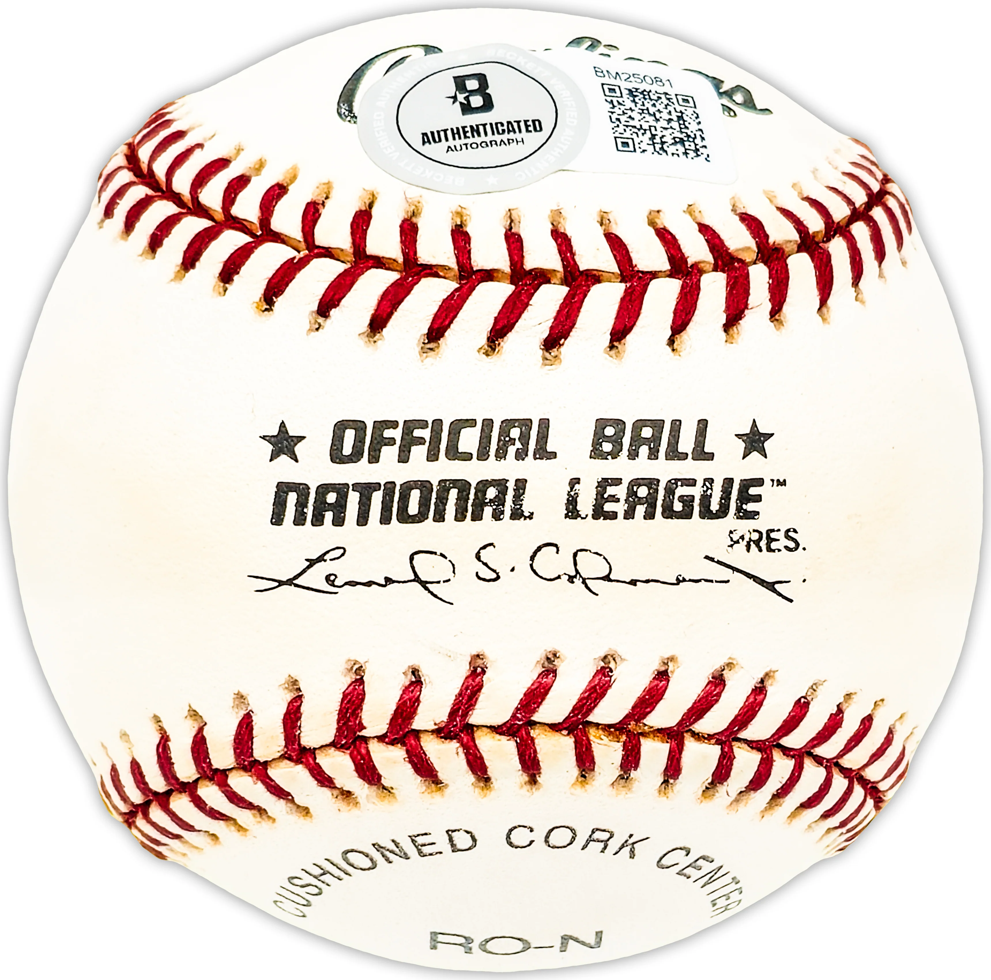Preston Ward Autographed Official NL Baseball Los Angeles Dodgers, Chicago Cubs Beckett BAS QR #BM25081 - Image 2
