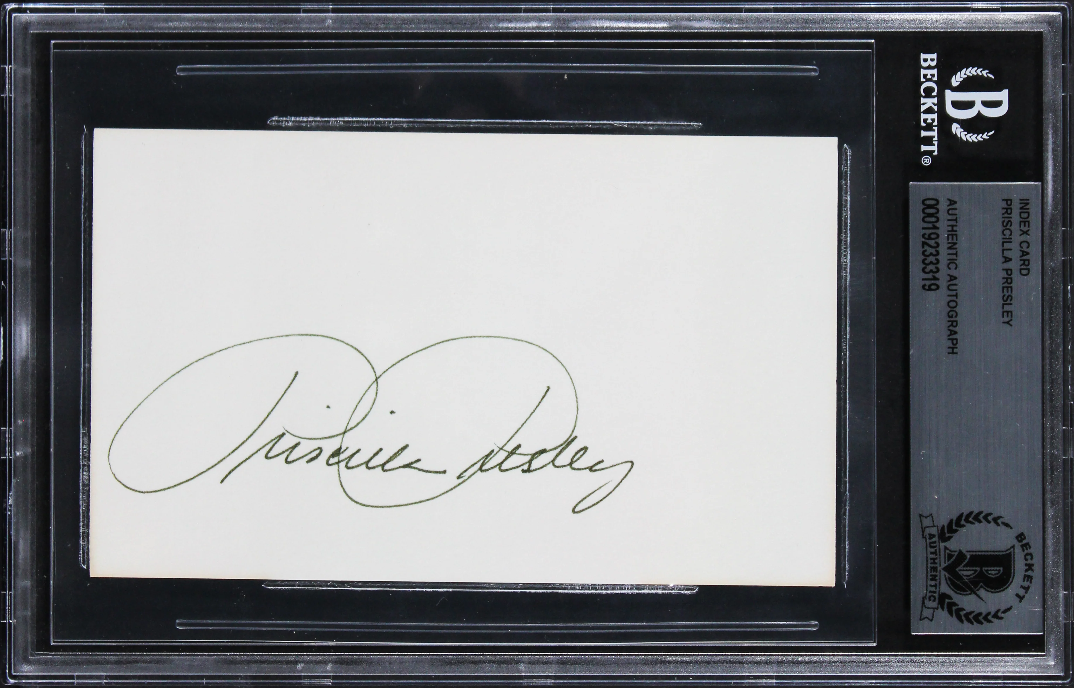Priscilla Presley The Naked Gun Authentic Signed 3x5 Index Card BAS Slabbed 2 - Image 2