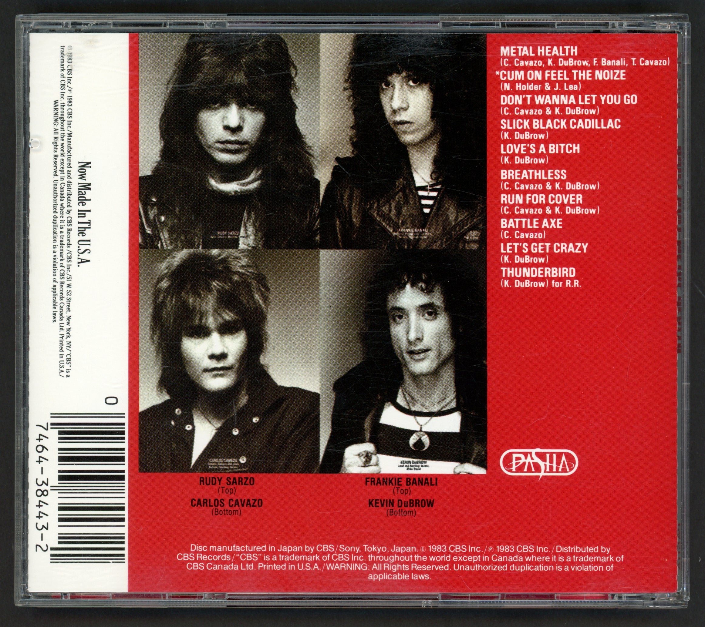 Quiet Riot Autographed Metal Health CD Cover With 4 Signatures Including Kevin DuBrow Beckett BAS #AE16581 - Image 3