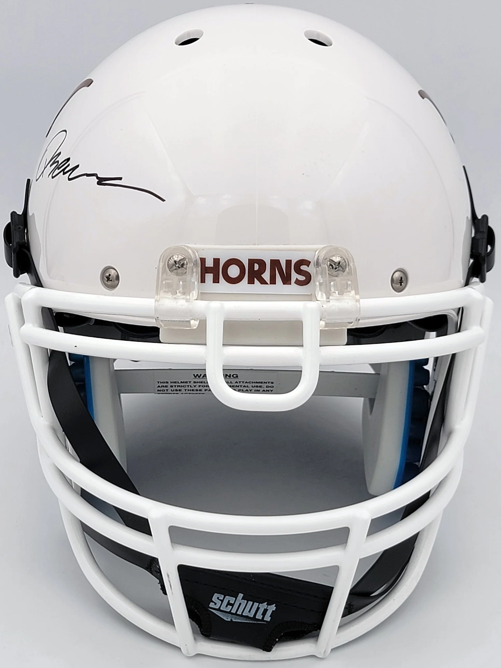 Quinn Ewers Autographed Texas Longhorns White Schutt Full Size Authentic Helmet Beckett BAS QR Stock #201712 - Image 5