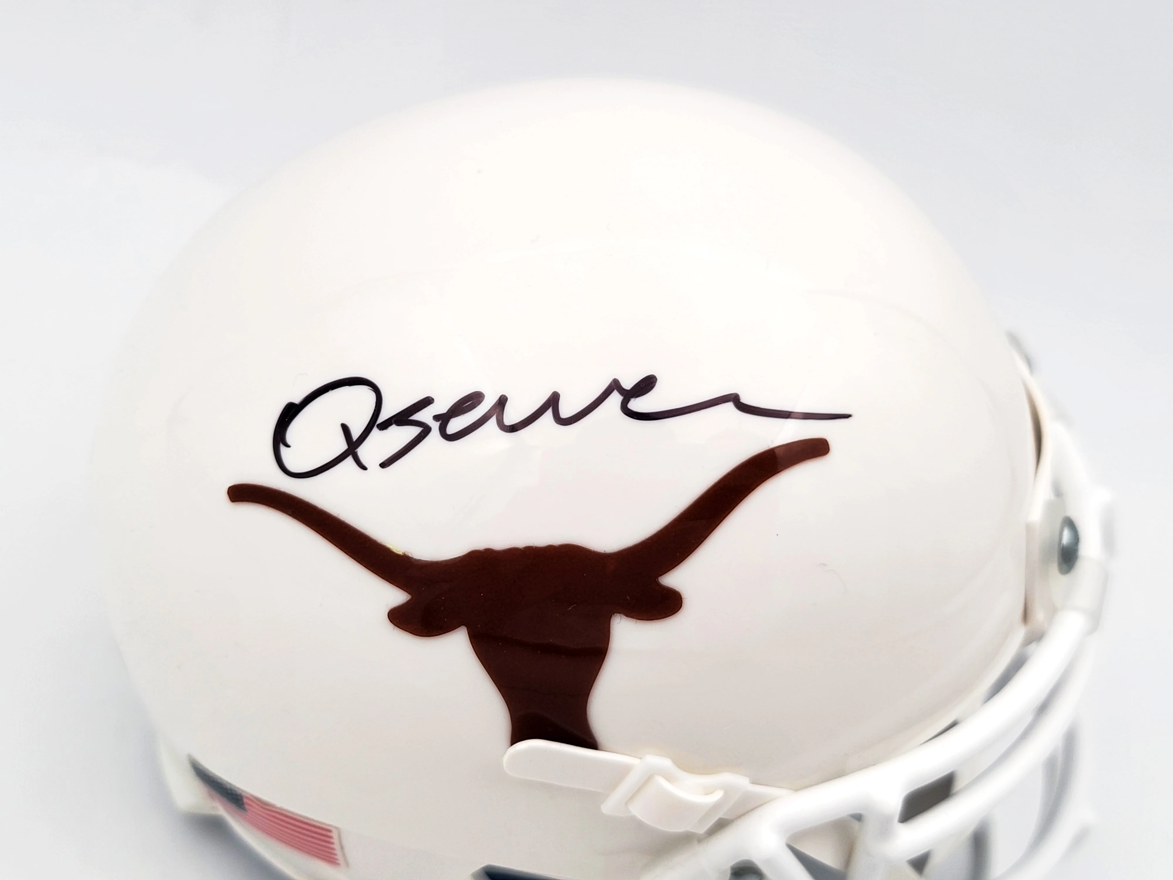 Quinn Ewers Autographed Texas Longhorns White Schutt Mini Helmet Beckett BAS QR Stock #201715 - Image 2