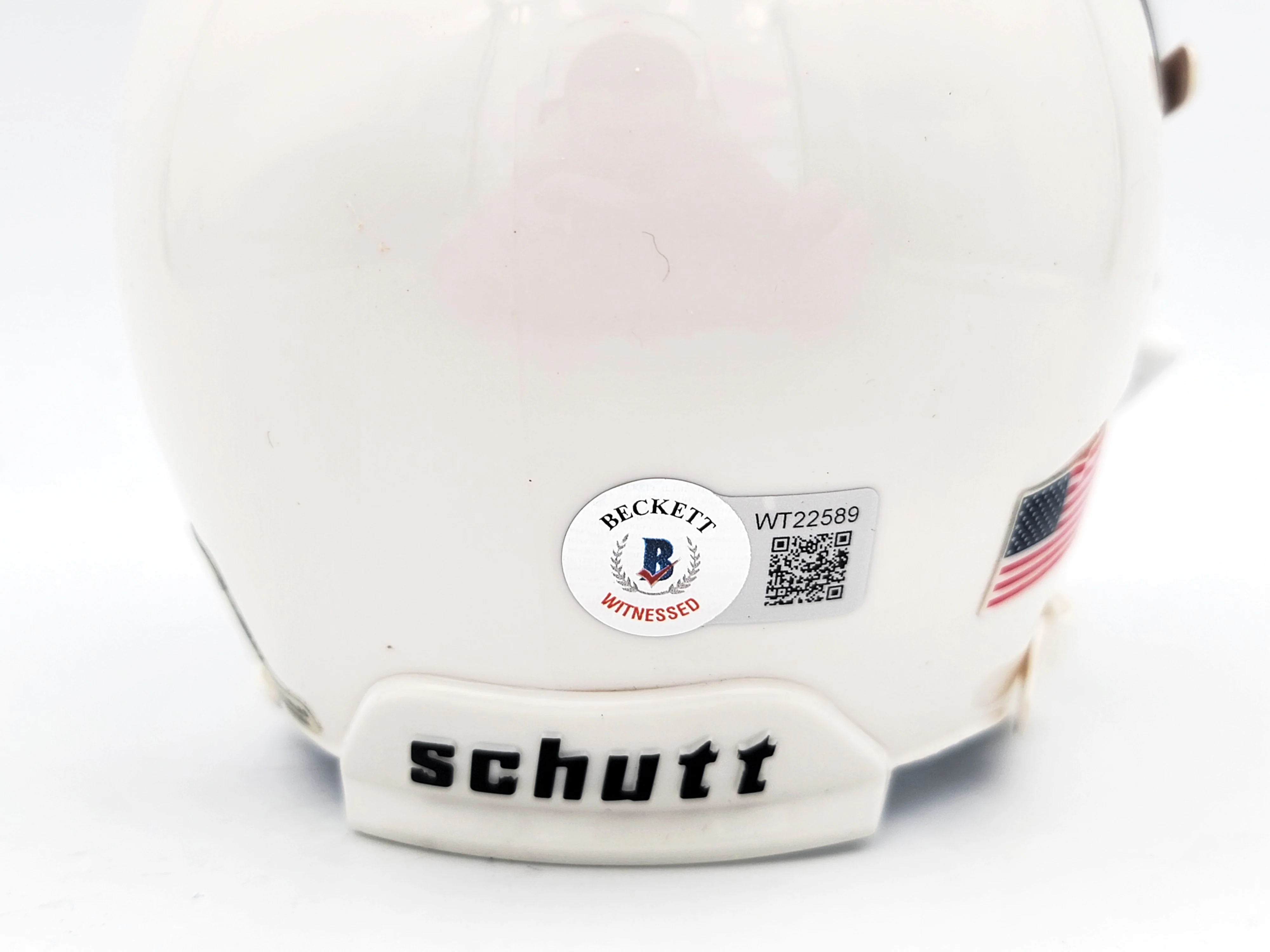 Quinn Ewers Autographed Texas Longhorns White Schutt Mini Helmet Beckett BAS QR Stock #201715 - Image 4