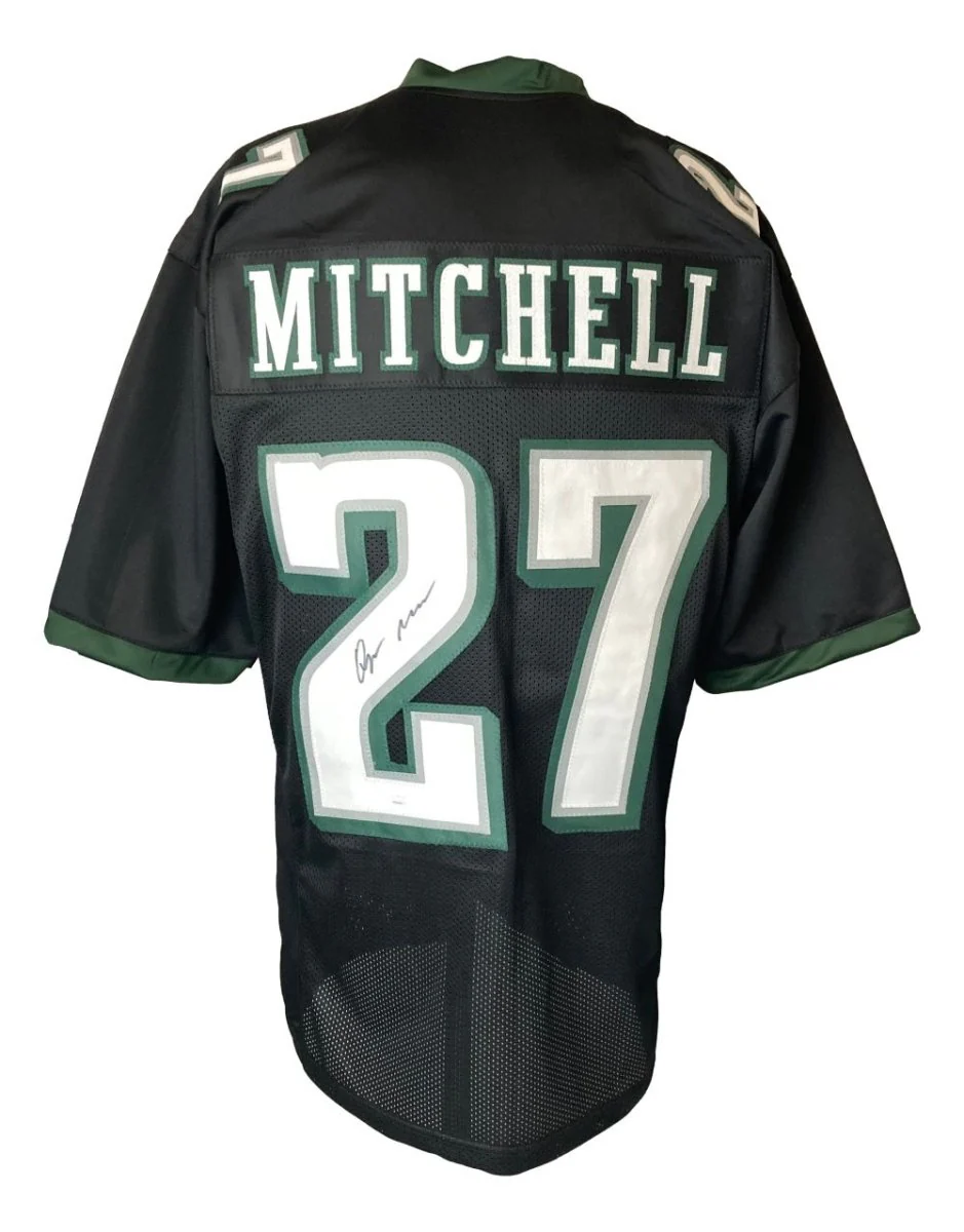 Quinyon Mitchell Philadelphia Signed Black Football Jersey JSA