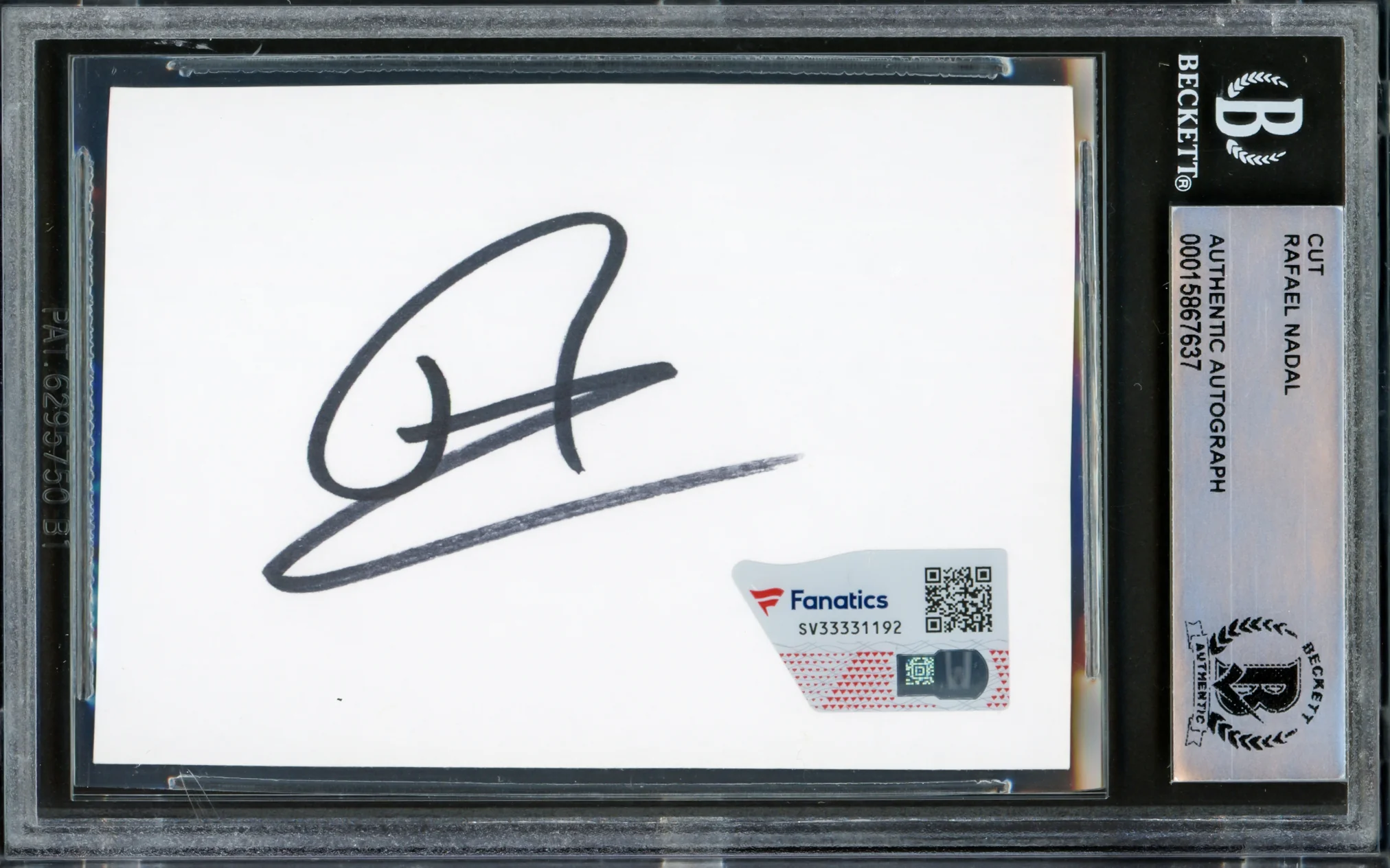 Rafael Nadal Autographed 2.5x3.5 Cut Signature Beckett BAS #15867637