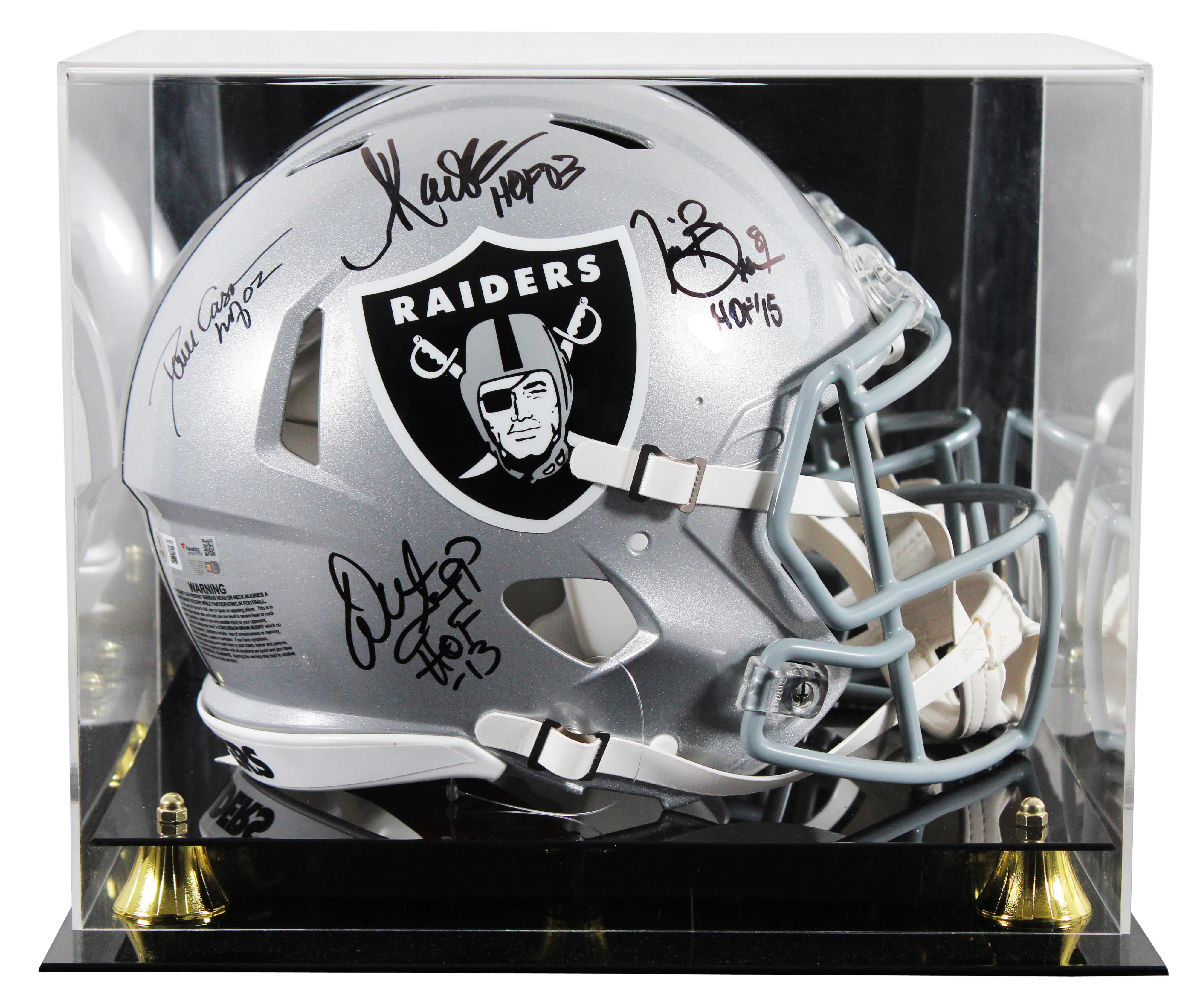 Raiders (4) Casper, Allen, Brown +1 Signed F/S Speed Proline Helmet w/ Case BAS - Image 2