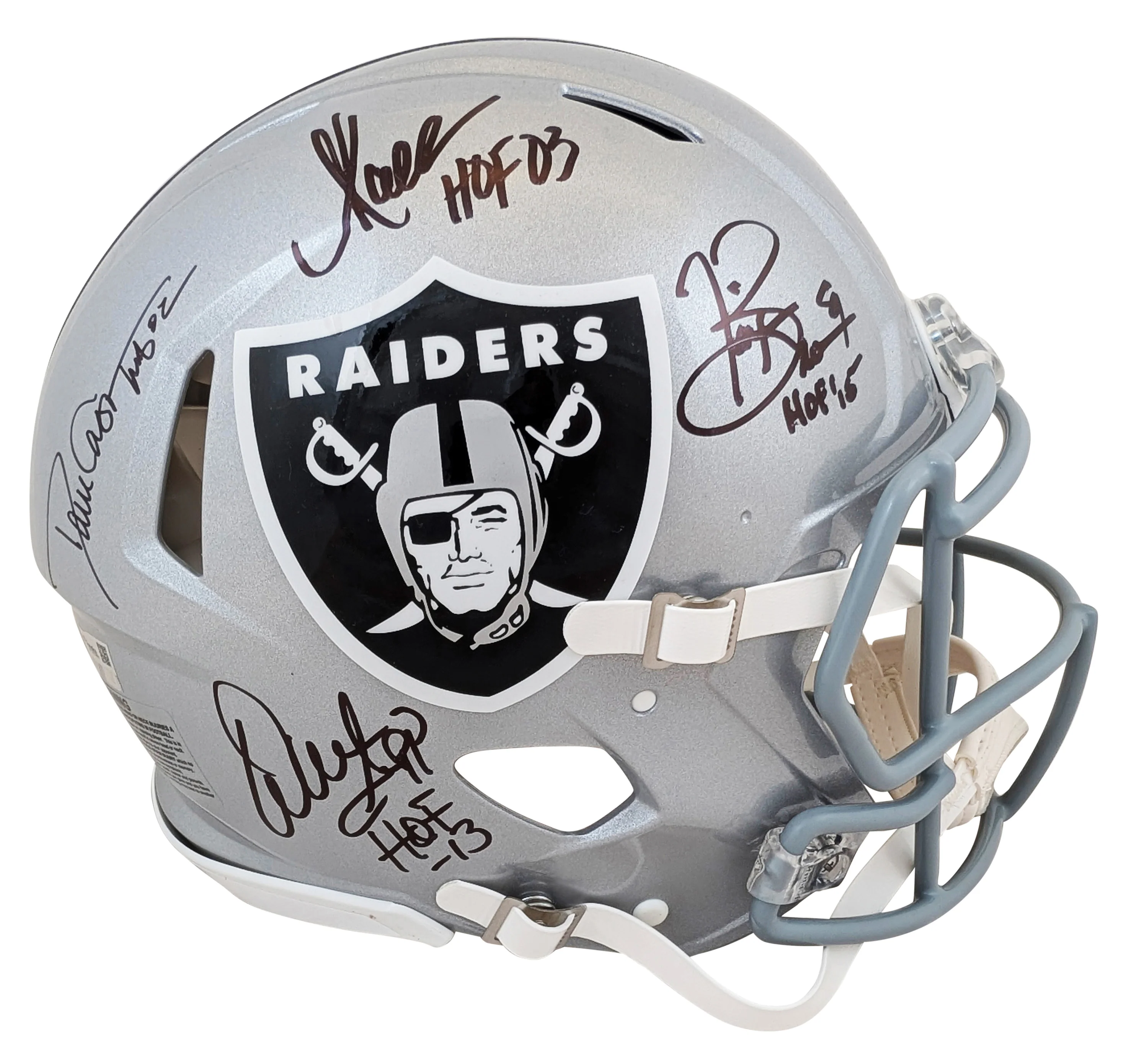 Raiders (4) Casper, Allen, Brown +1 Signed F/S Speed Proline Helmet w/ Case BAS - Image 3