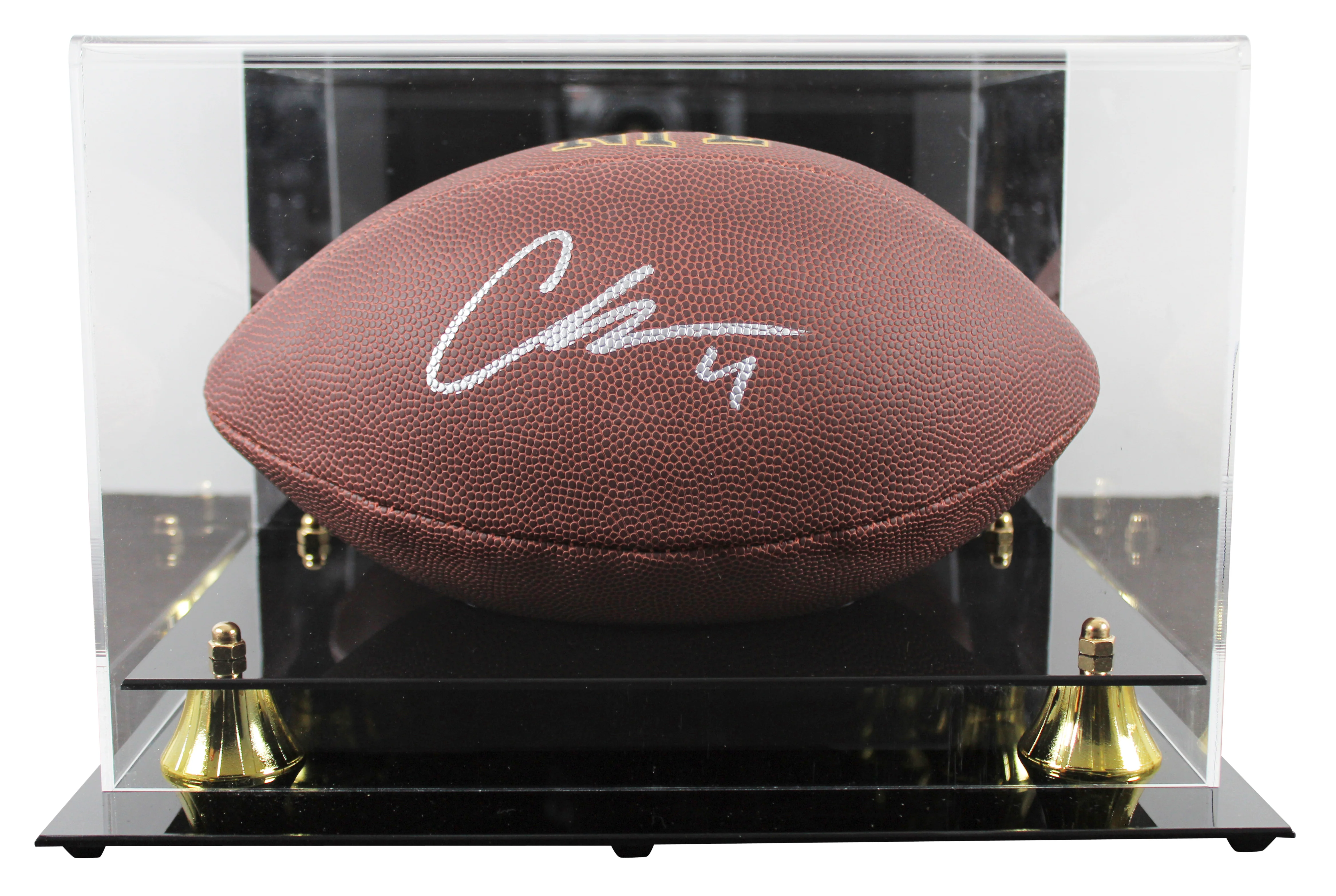Raiders Aidan O'Connell Signed Wilson Super Grip Football W/ Case BAS Witnessed - Image 2