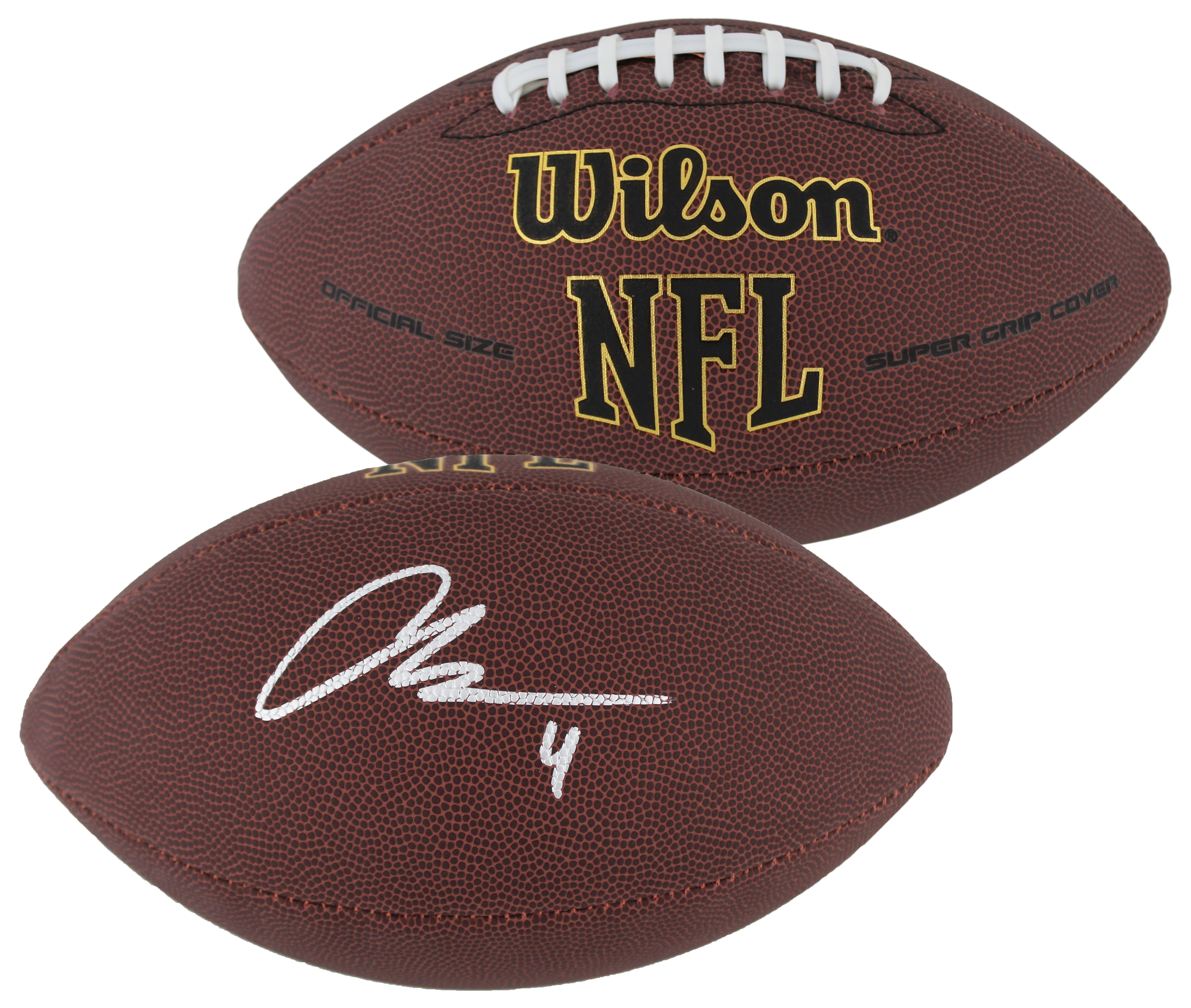 Raiders Aidan O'Connell Signed Wilson Super Grip Football W/ Case BAS Witnessed - Image 3