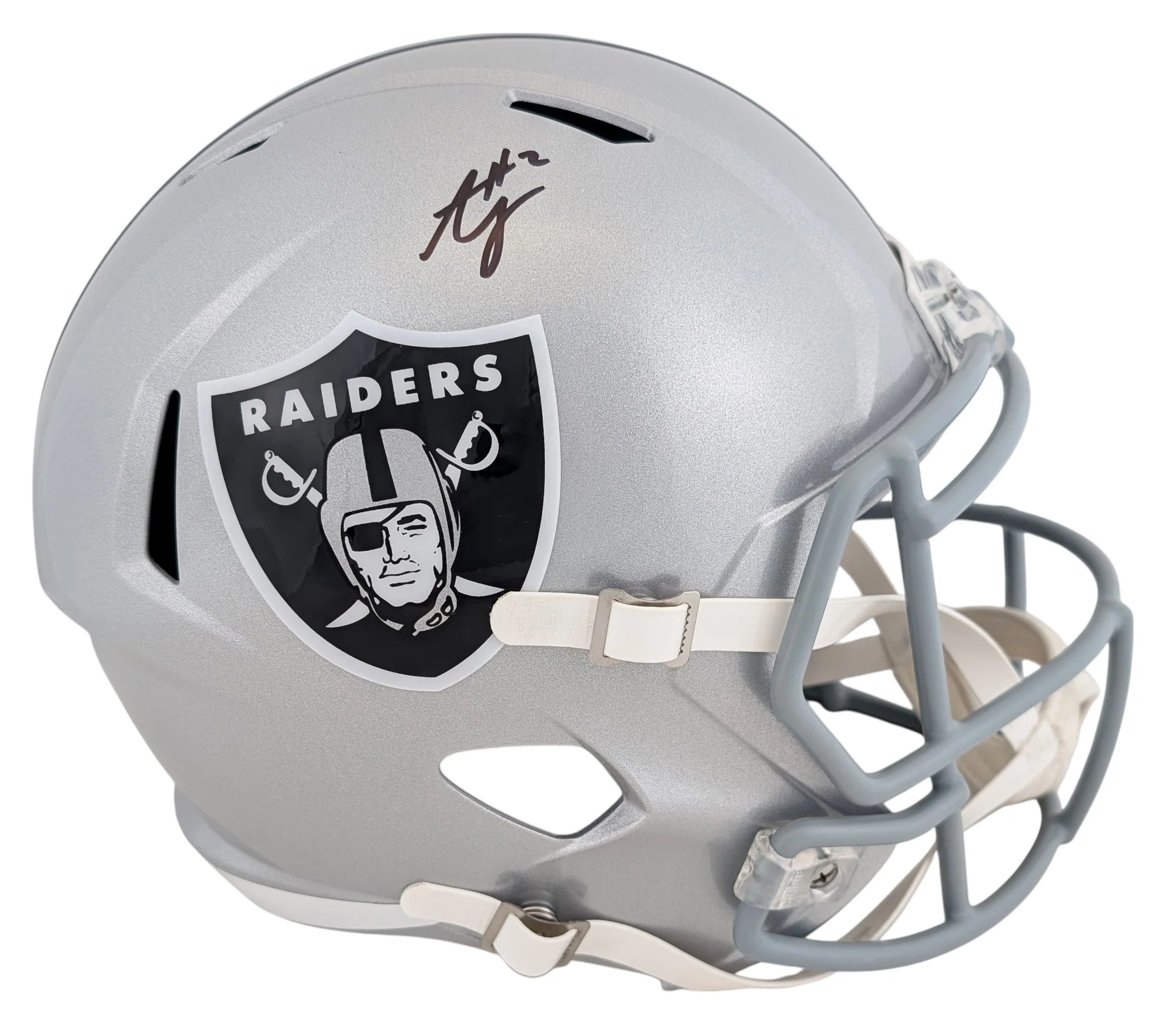 Raiders Ashton Jeanty Signed Full Size Speed Rep Helmet W/ Case BAS Witnessed - Image 3