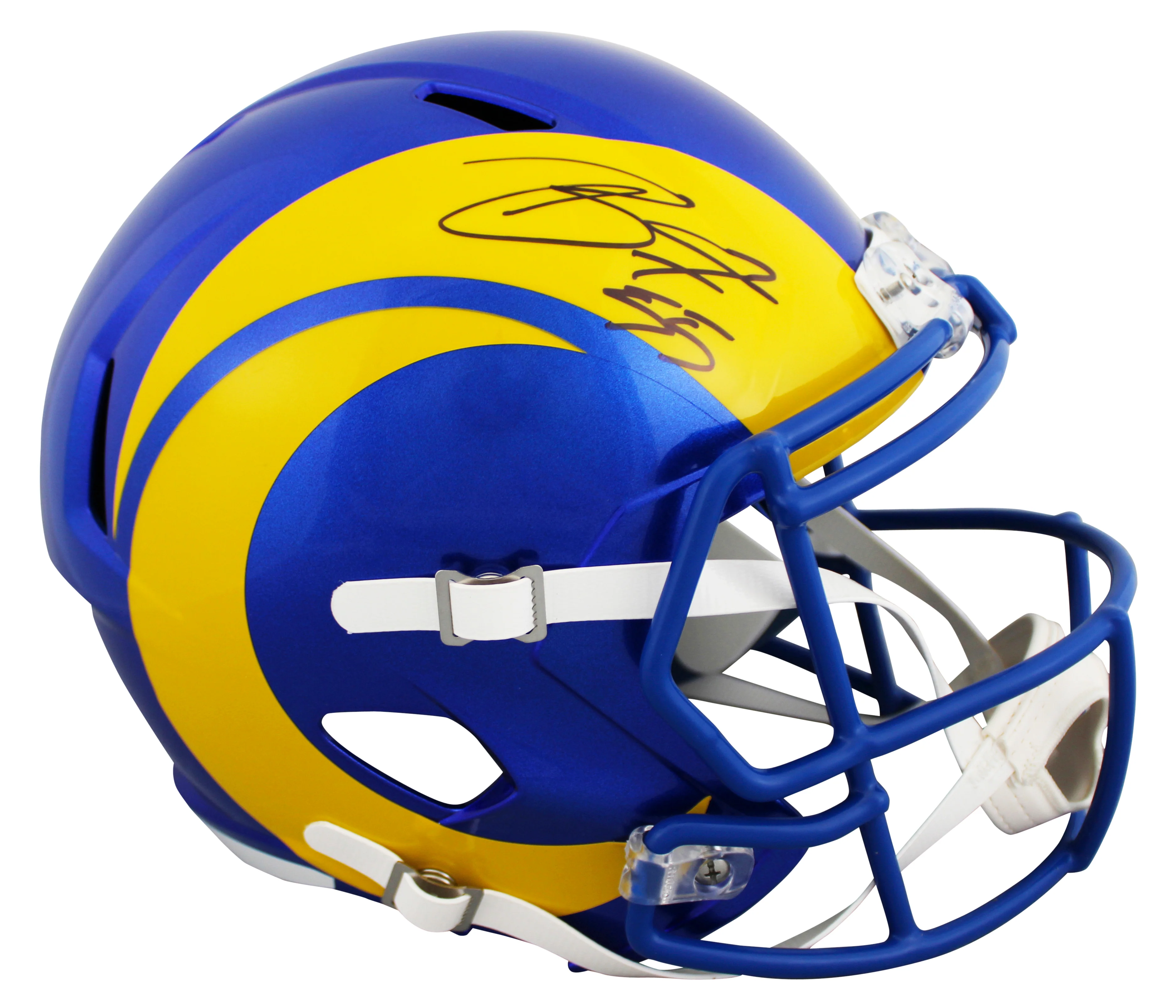 Rams Braden Fiske Authentic Signed Full Size Speed Rep Helmet BAS Witnessed - Image 2