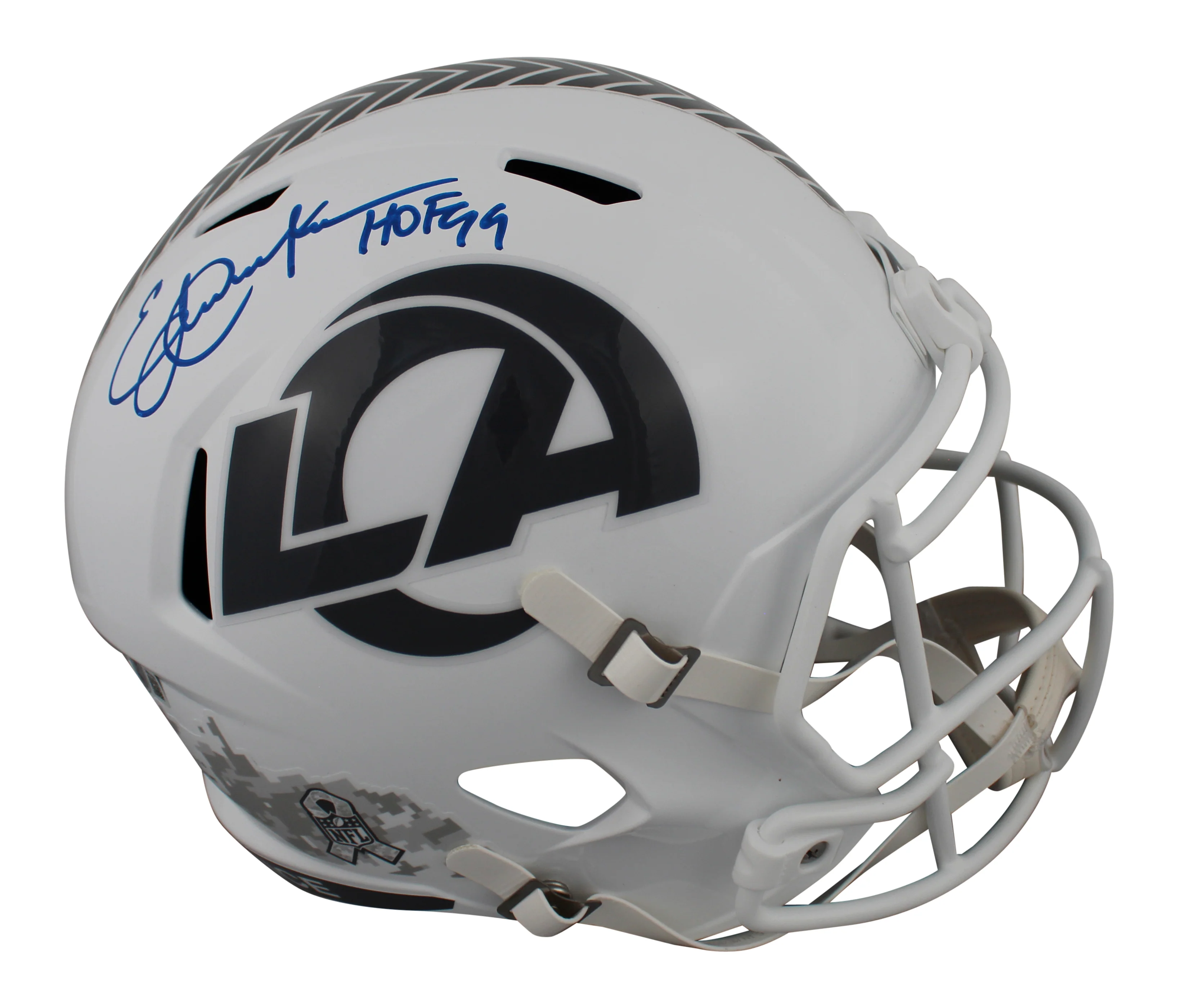 Rams Eric Dickerson "HOF 99" Signed STS III F/S Speed Rep Helmet W/ Case BAS Wit - Image 3