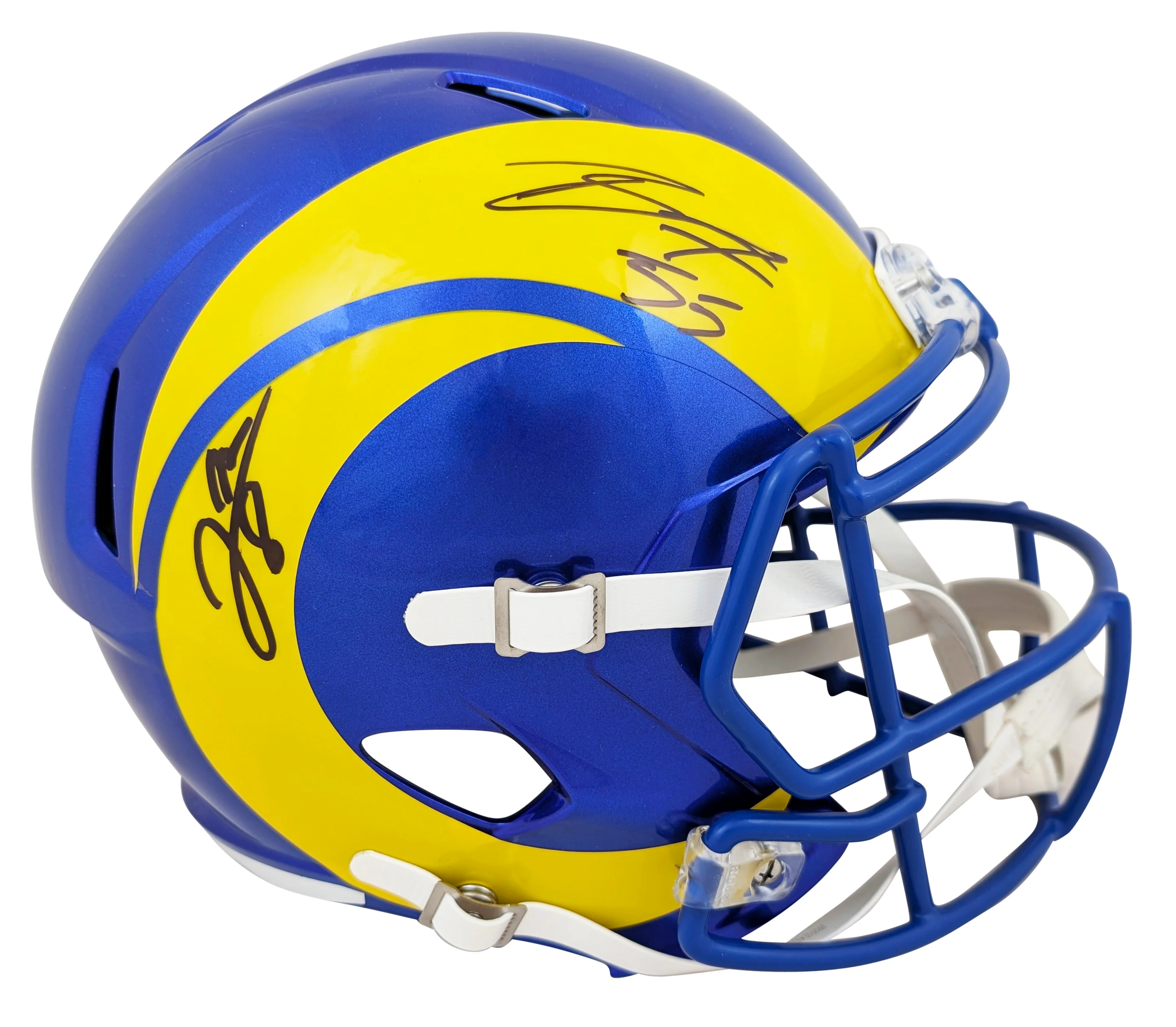 Rams Jared Verse & Braden Fiske Signed Full Size Speed Rep Helmet W/ Case BAS W - Image 3