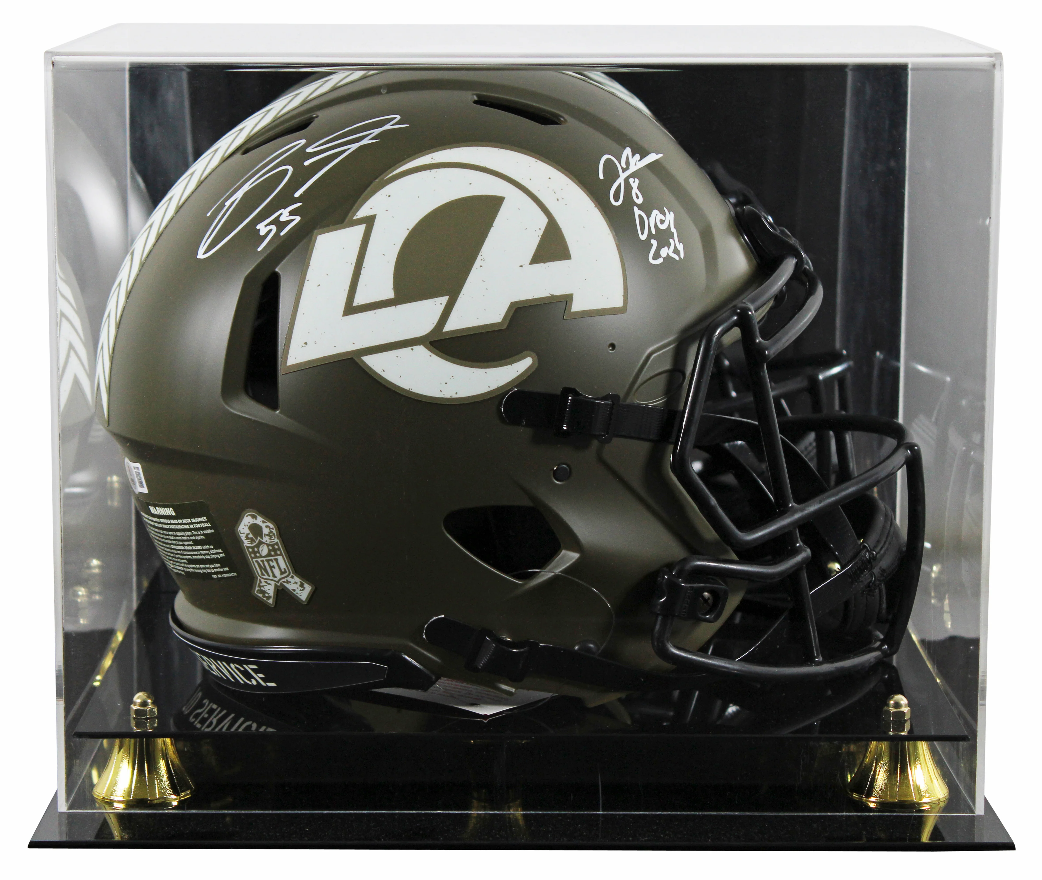 Rams Jared Verse & Braden Fiske Signed STS F/S Speed Proline Helmet W/ Case BAS - Image 2