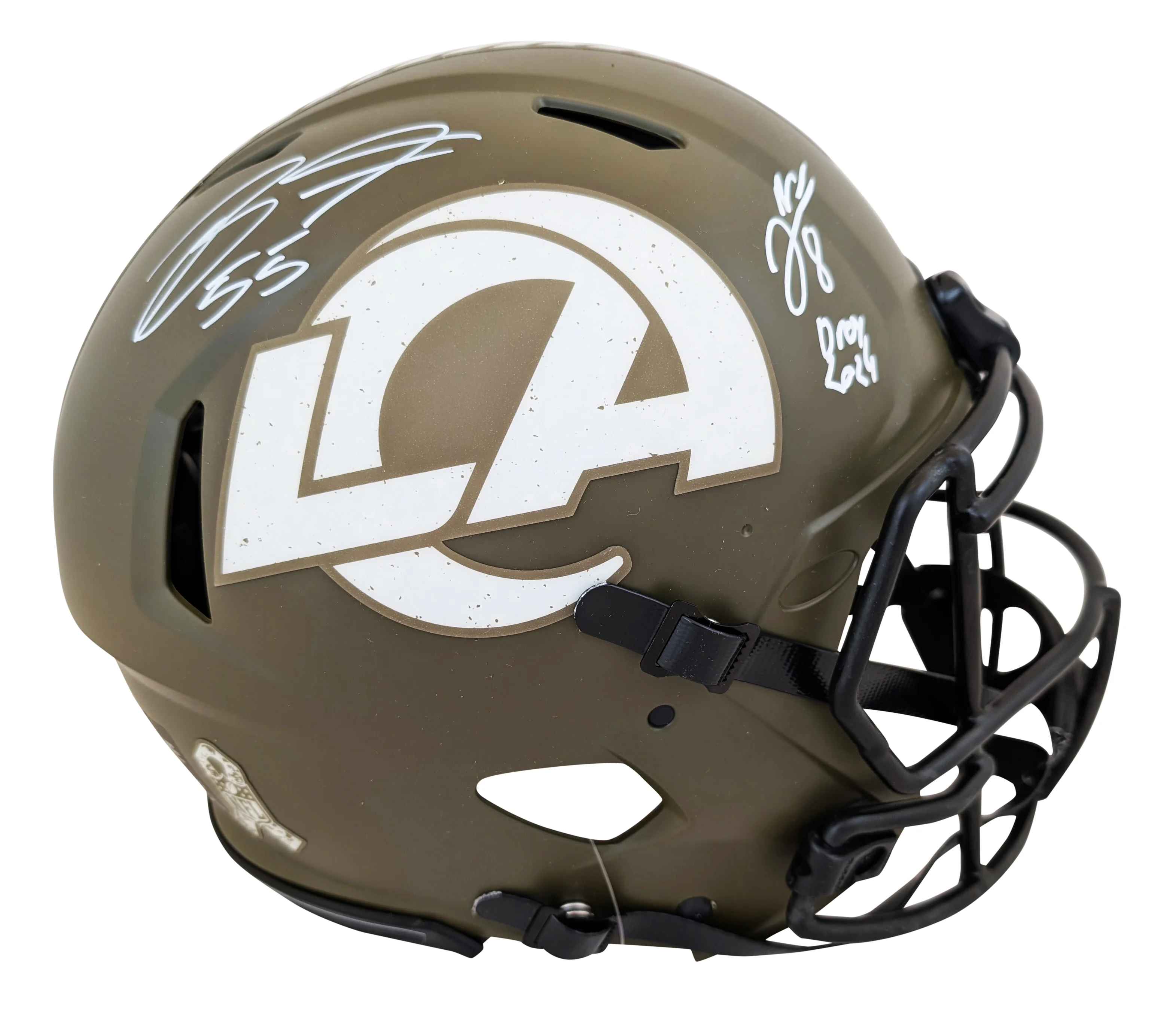 Rams Jared Verse & Braden Fiske Signed STS Full Size Speed Proline Helmet BAS W - Image 2